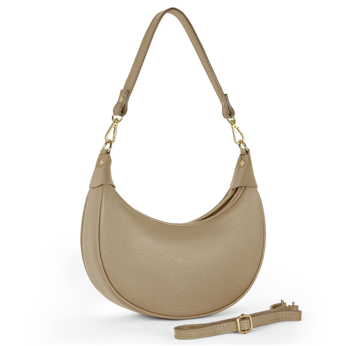 Verona Italian Leather Crescent Shoulder Bag