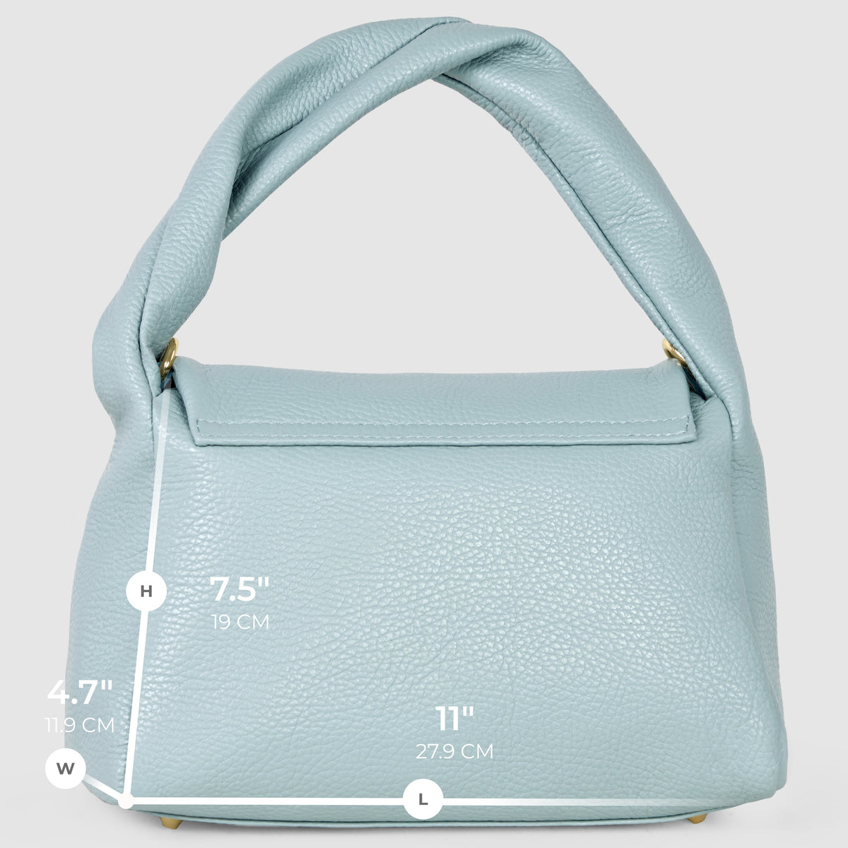 Perugia Italian Leather Bag with Twisted Handle