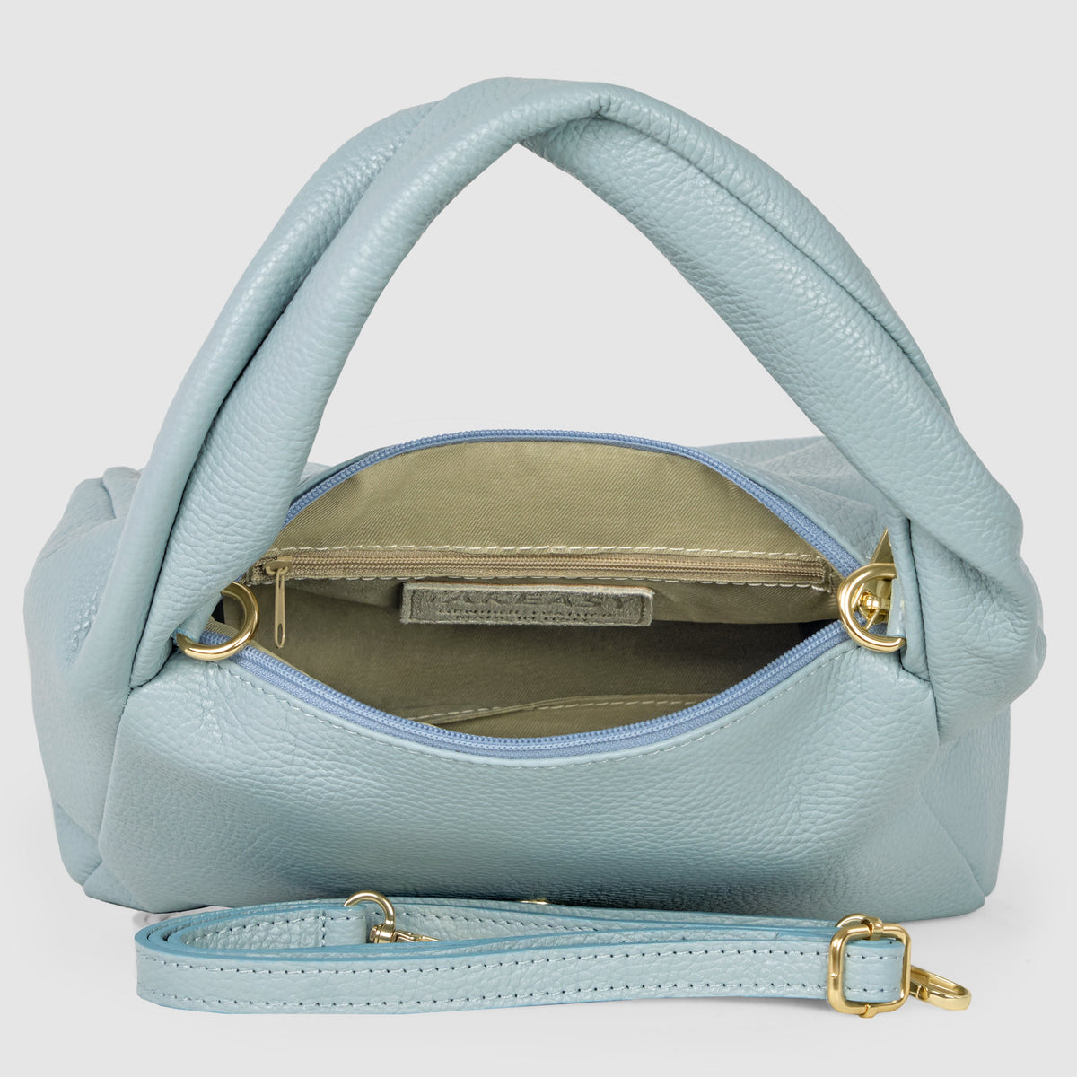 Perugia Italian Leather Bag with Twisted Handle
