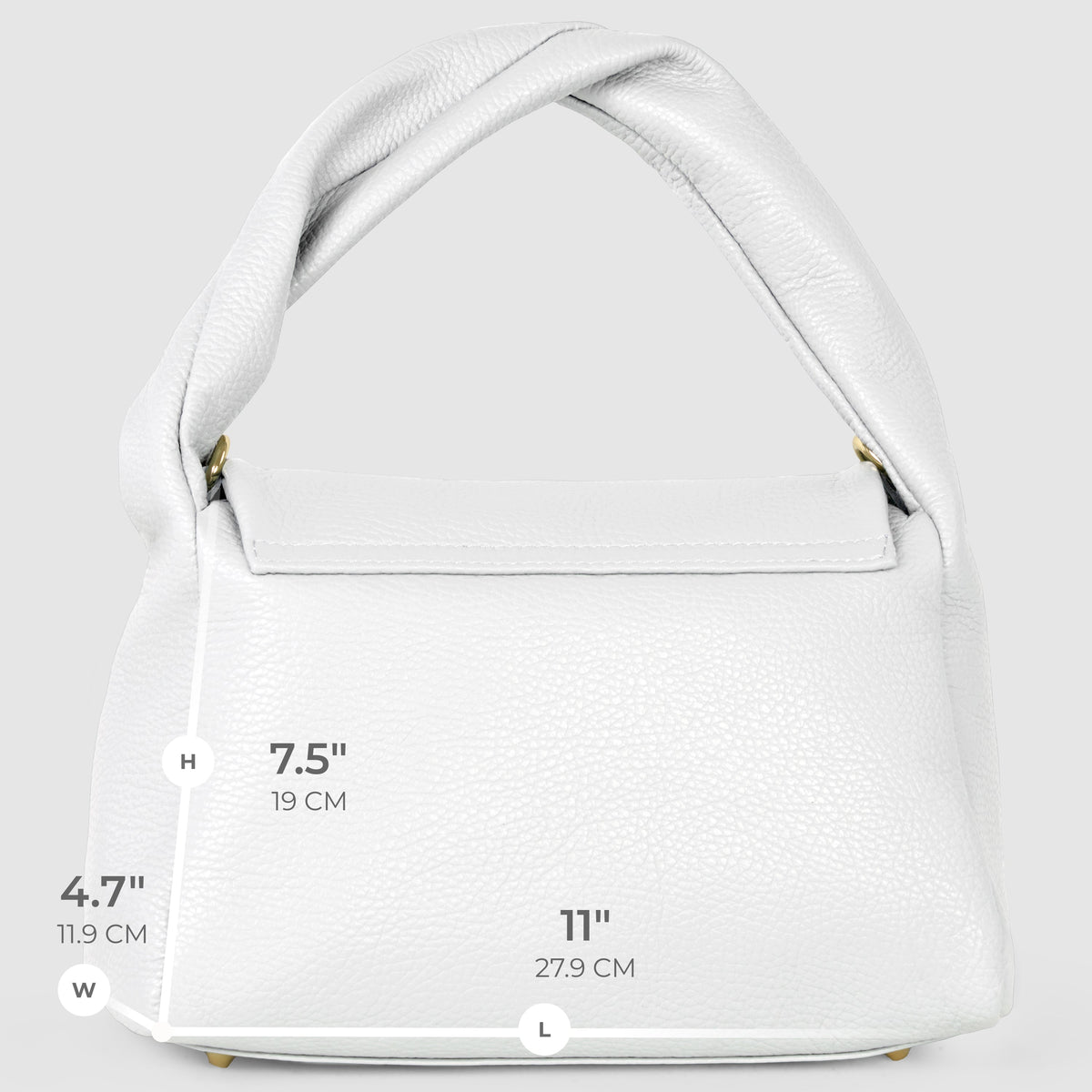 Perugia Italian Leather Bag with Twisted Handle