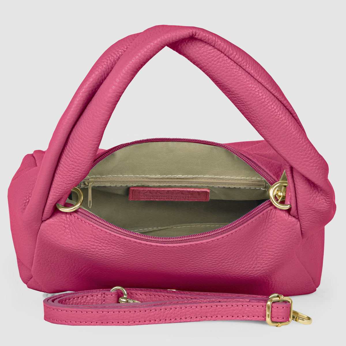 Perugia Italian Leather Bag with Twisted Handle