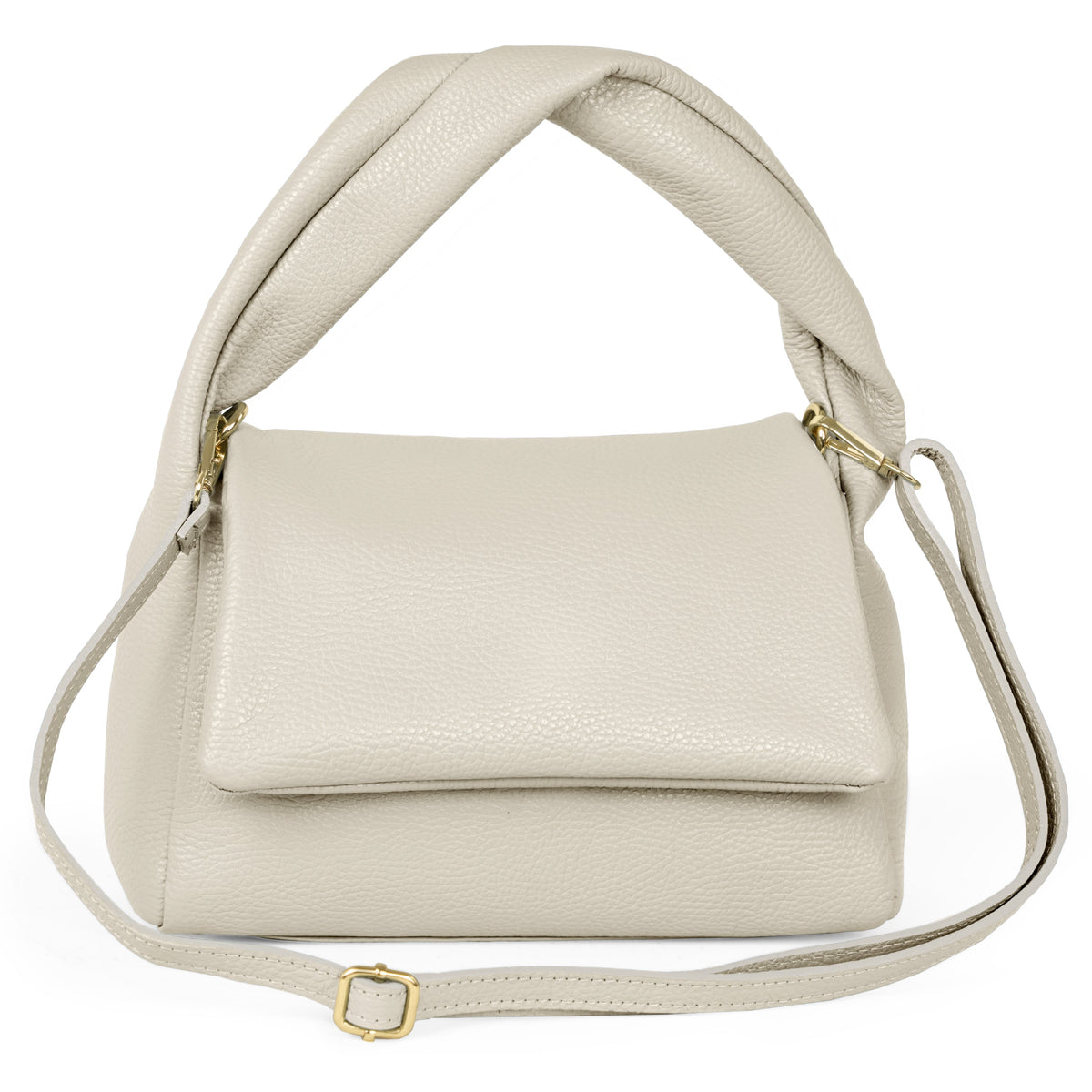 Perugia Italian Leather Bag with Twisted Handle