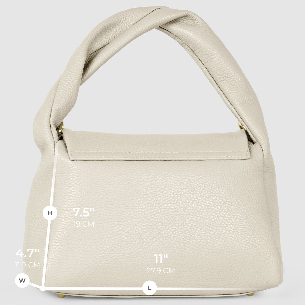Perugia Italian Leather Bag with Twisted Handle