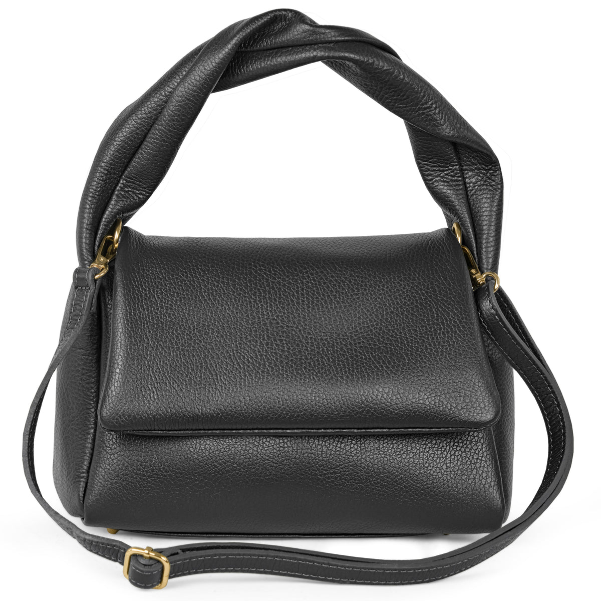 Perugia Italian Leather Bag with Twisted Handle