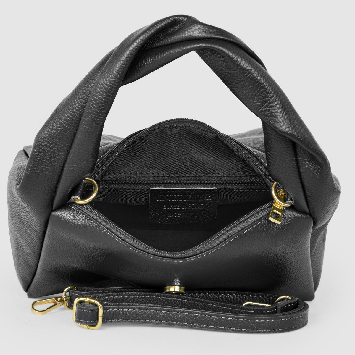 Perugia Italian Leather Bag with Twisted Handle