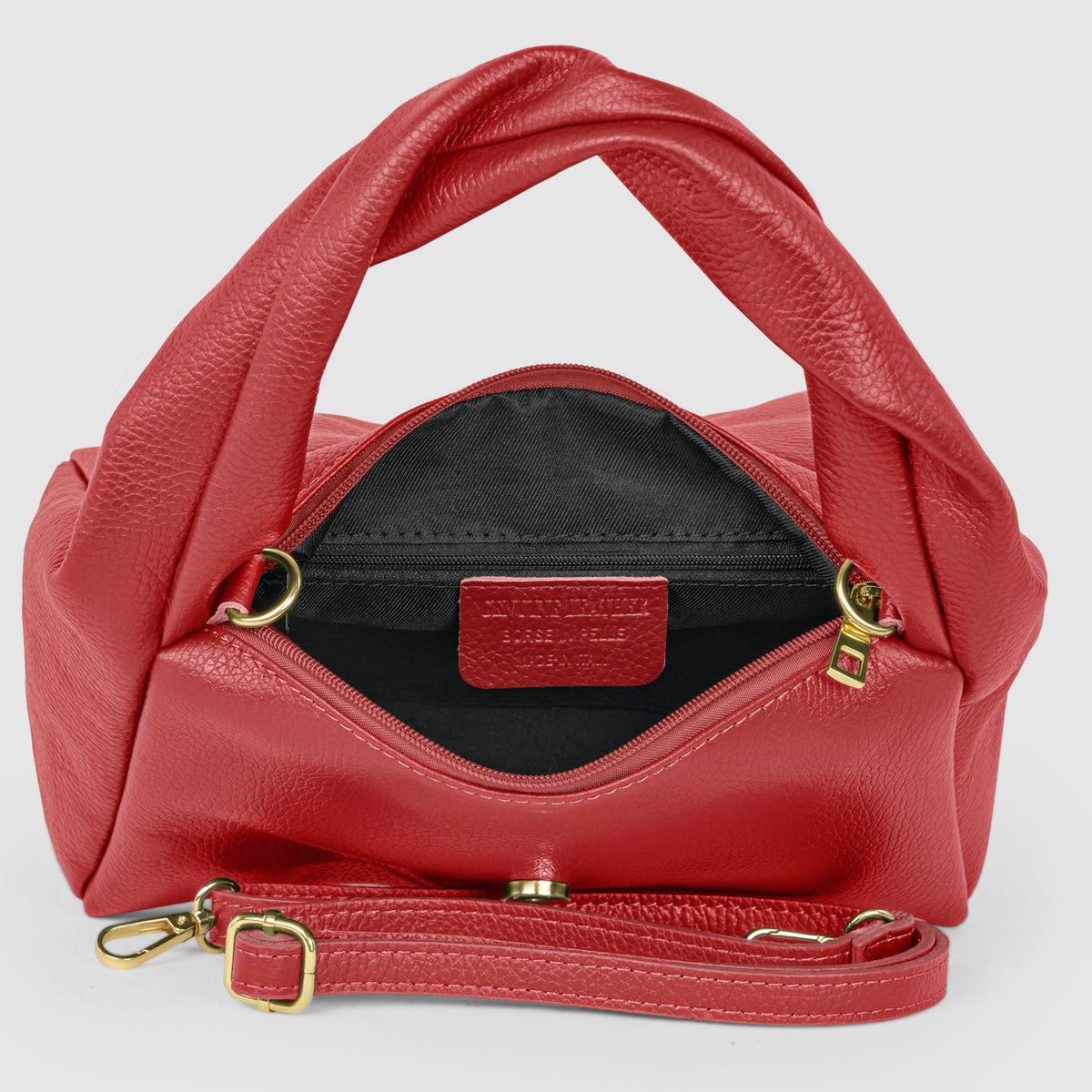 Perugia Italian Leather Bag with Twisted Handle