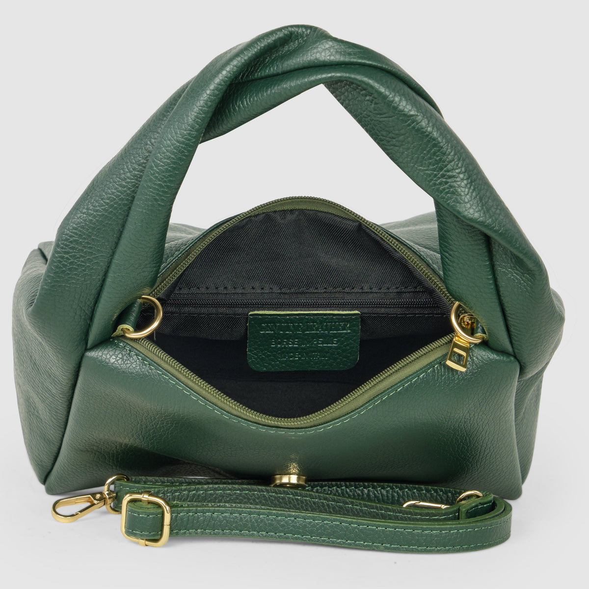 Perugia Italian Leather Bag with Twisted Handle
