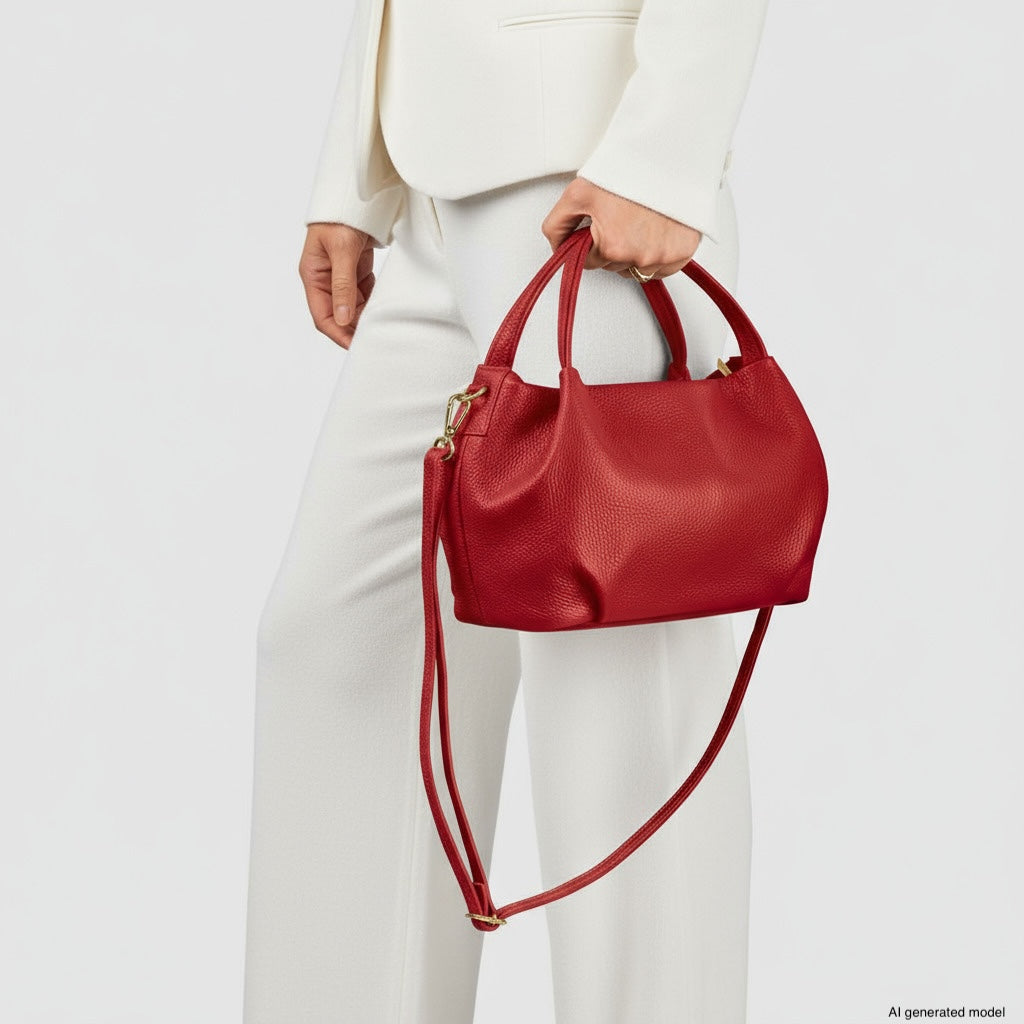 Lucca Italian Leather Top-Handle Bag