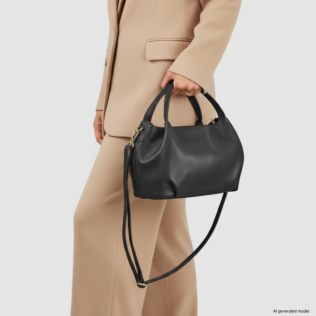 Lucca Italian Leather Top-Handle Bag