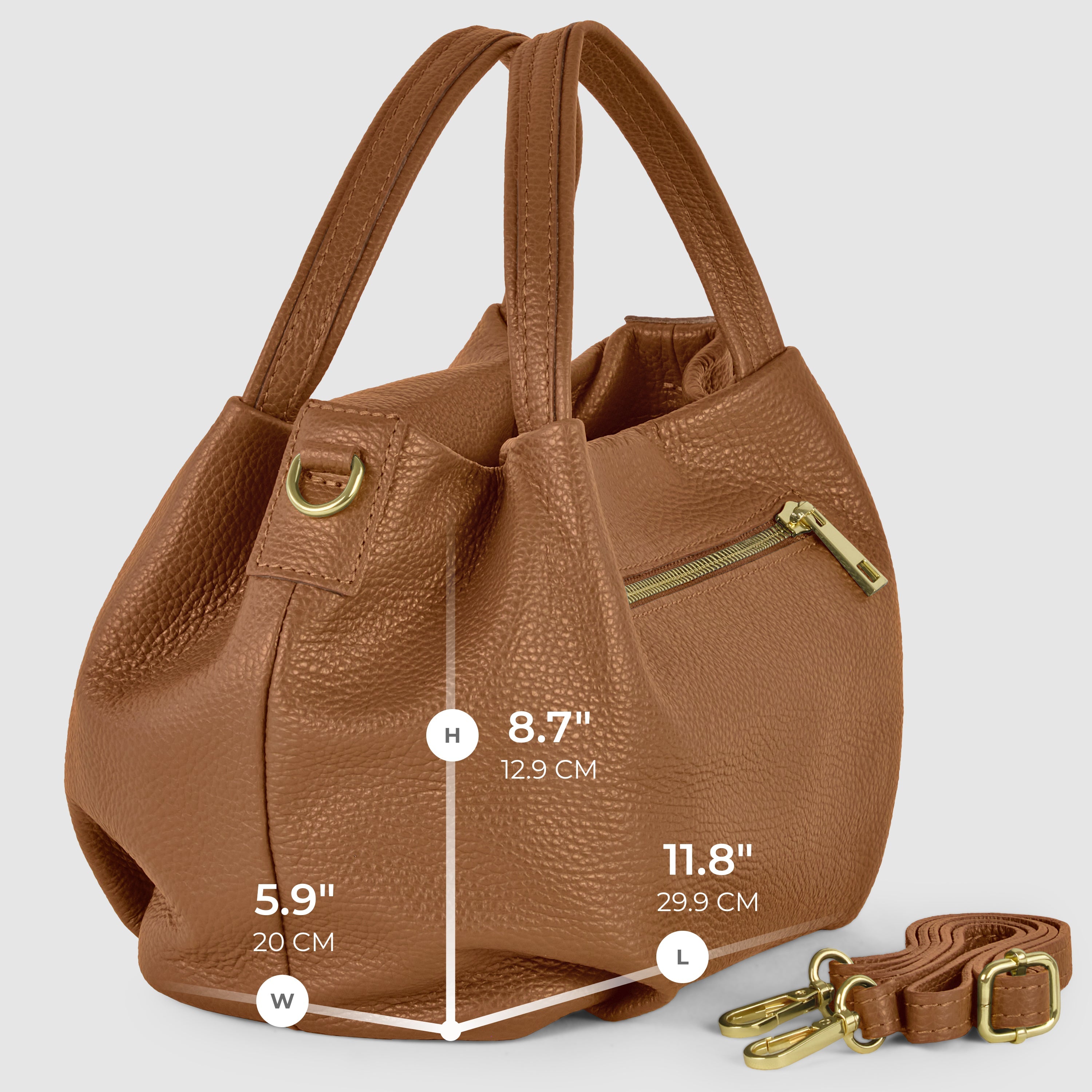 Lucca Italian Leather Top-Handle Bag