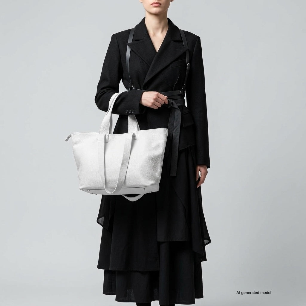 Torino Italian Leather Tote with Zip Top