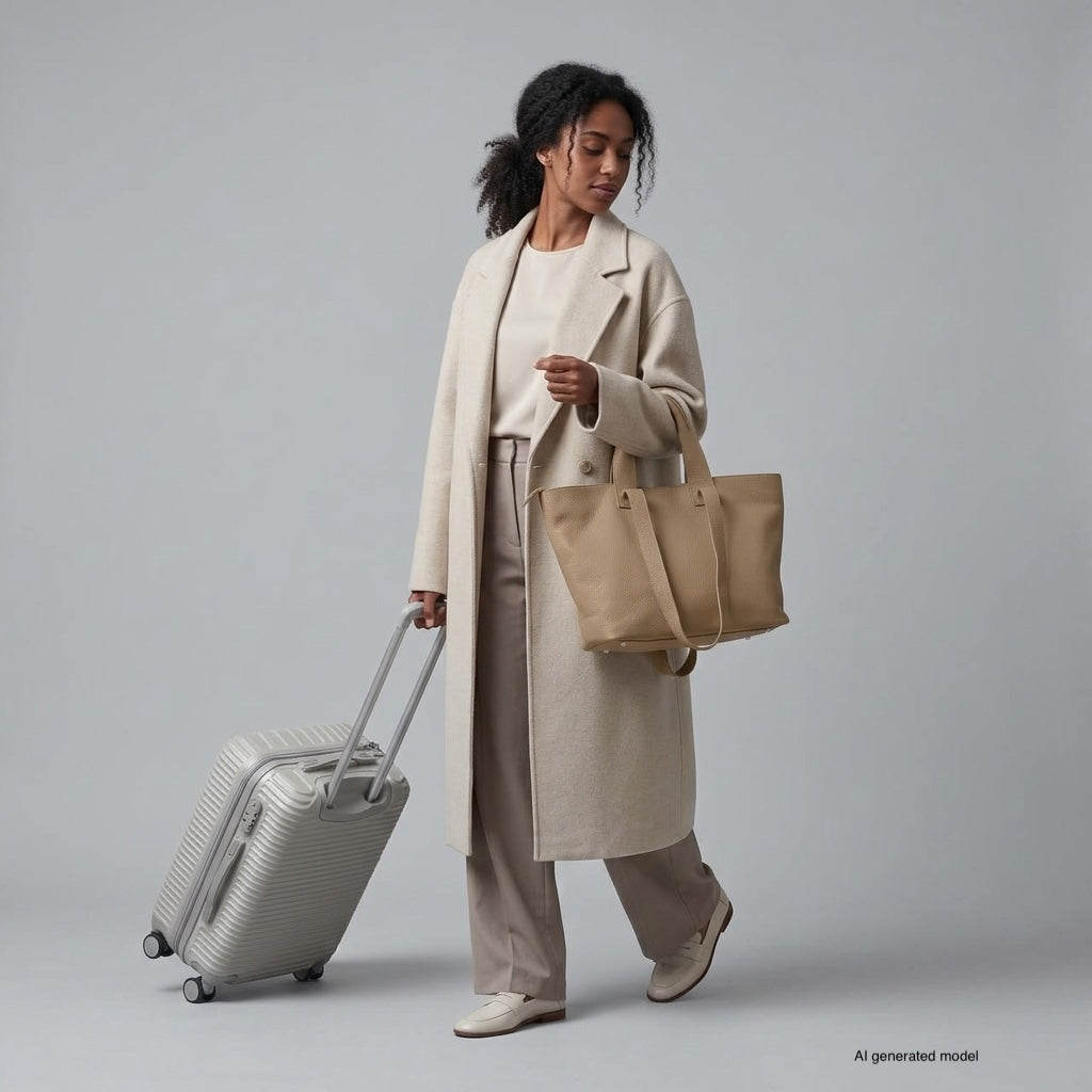 Torino Italian Leather Tote with Zip Top