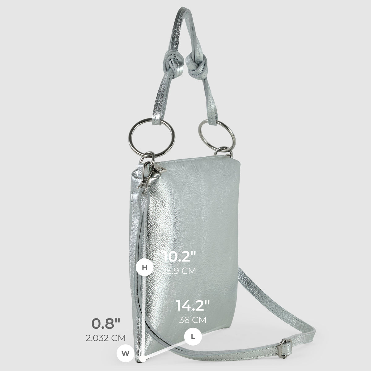 Prato Italian Metallic Leather Shoulder Bag