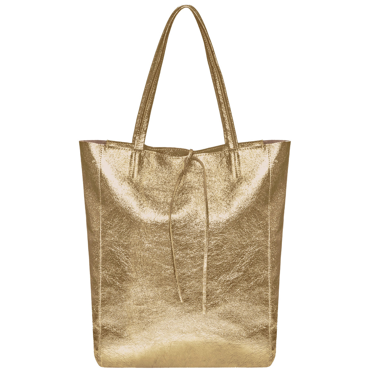 Pisa Italian Metallic Suede Tote Bag