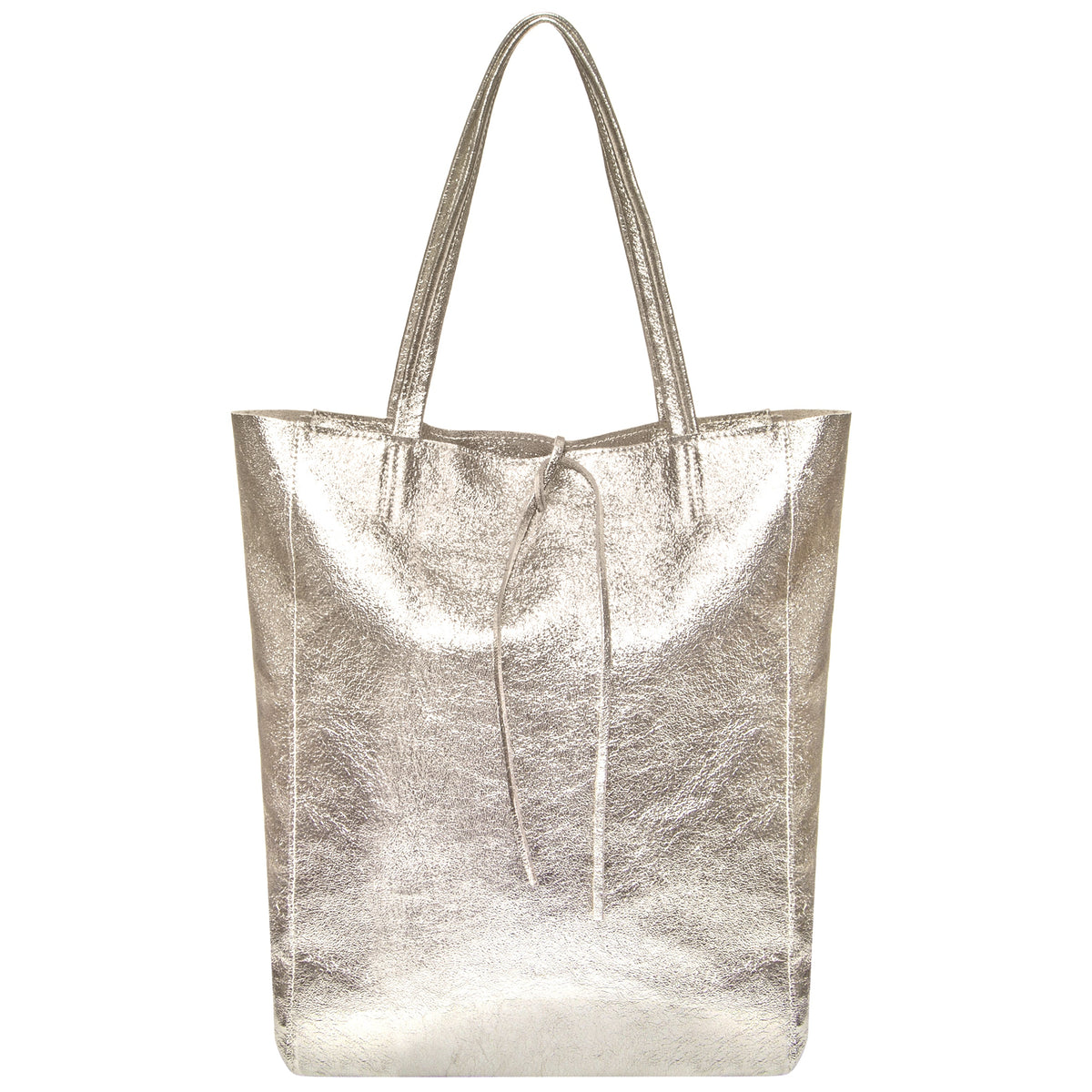 Pisa Italian Metallic Suede Tote Bag