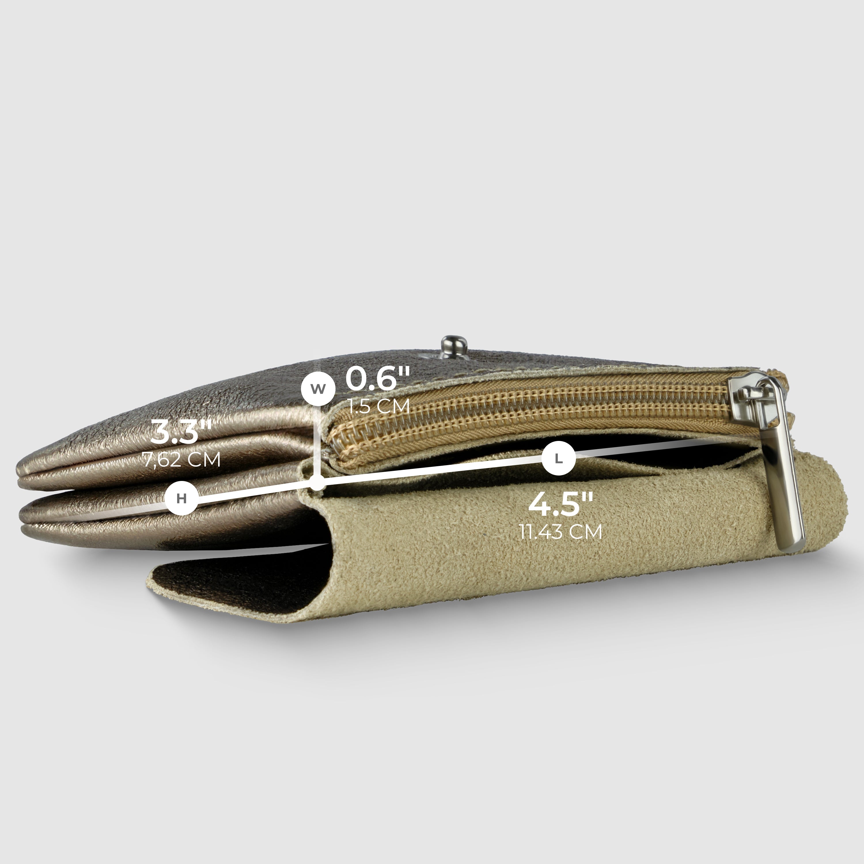 Assisi Italian Metallic Suede Wallet