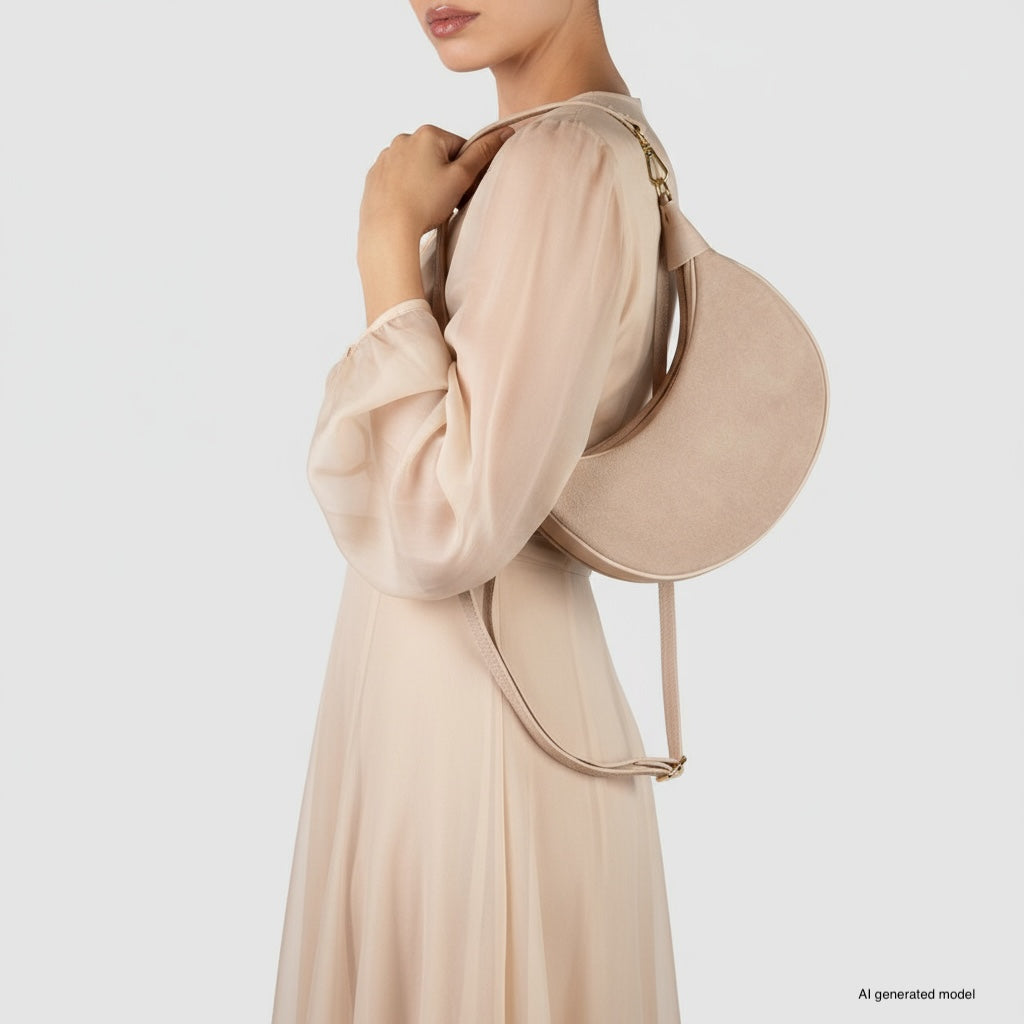 Arezzo Italian Suede & Leather Shoulder Bag