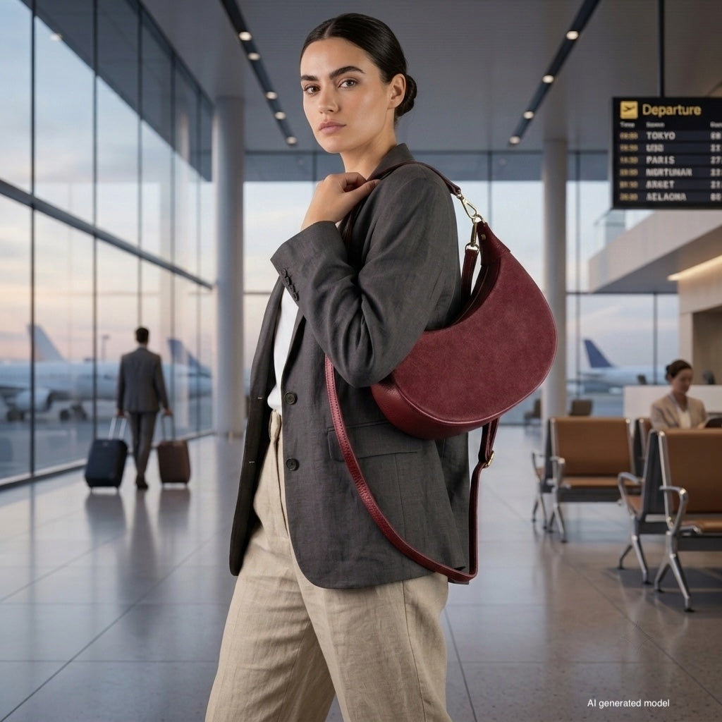 Arezzo Italian Suede & Leather Shoulder Bag