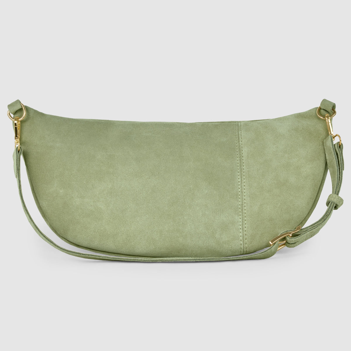 Genova Italian Suede Crescent Crossbody Bag