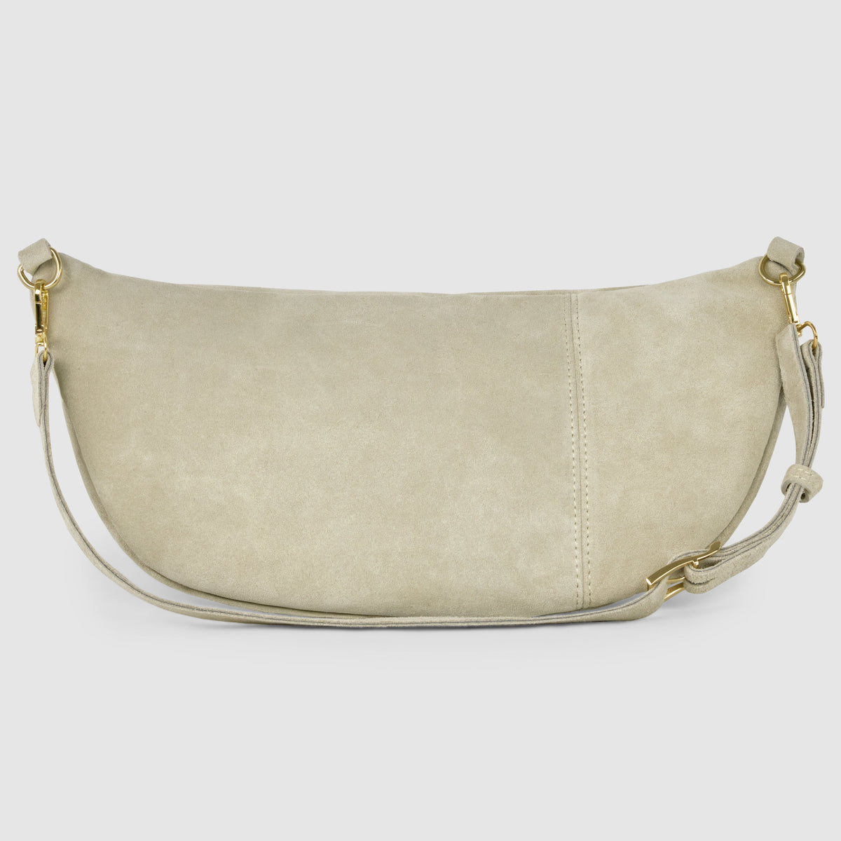 Genova Italian Suede Crescent Crossbody Bag