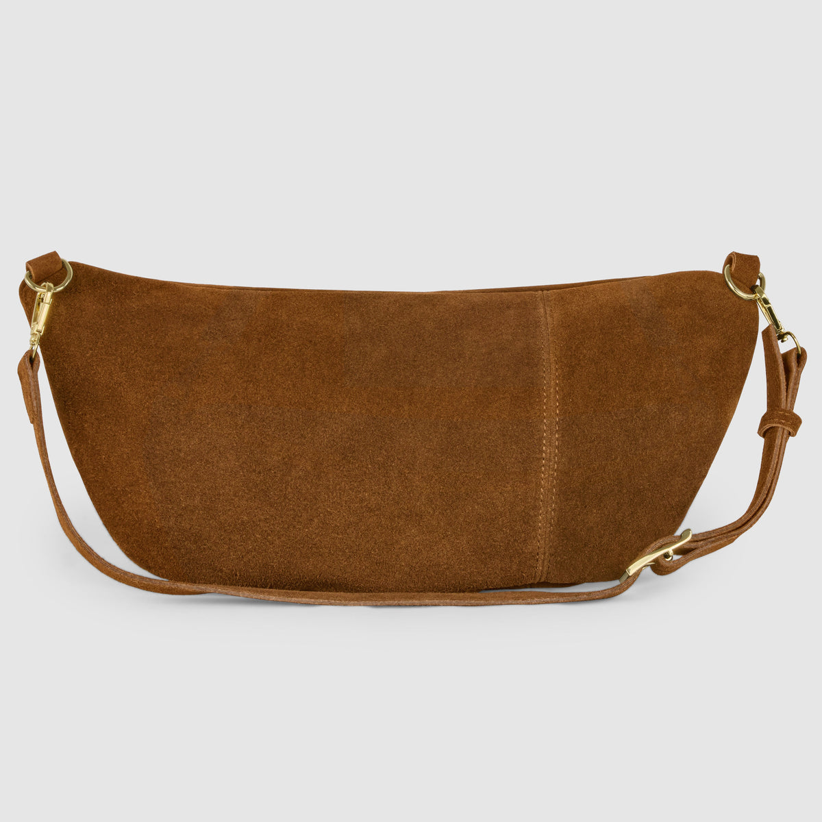 Genova Italian Suede Crescent Crossbody Bag