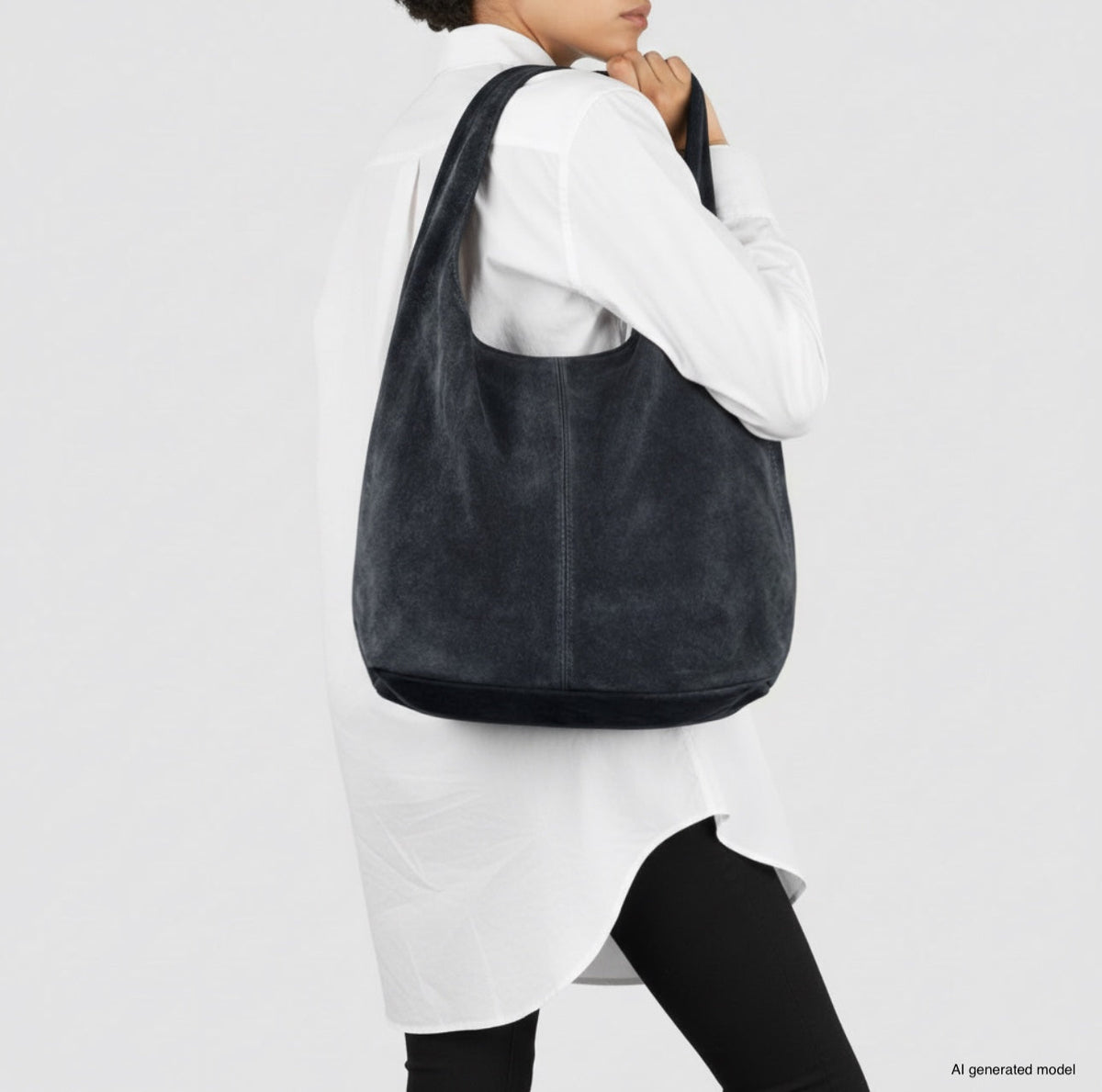 Palermo Italian Suede Hobo Shoulder Bag