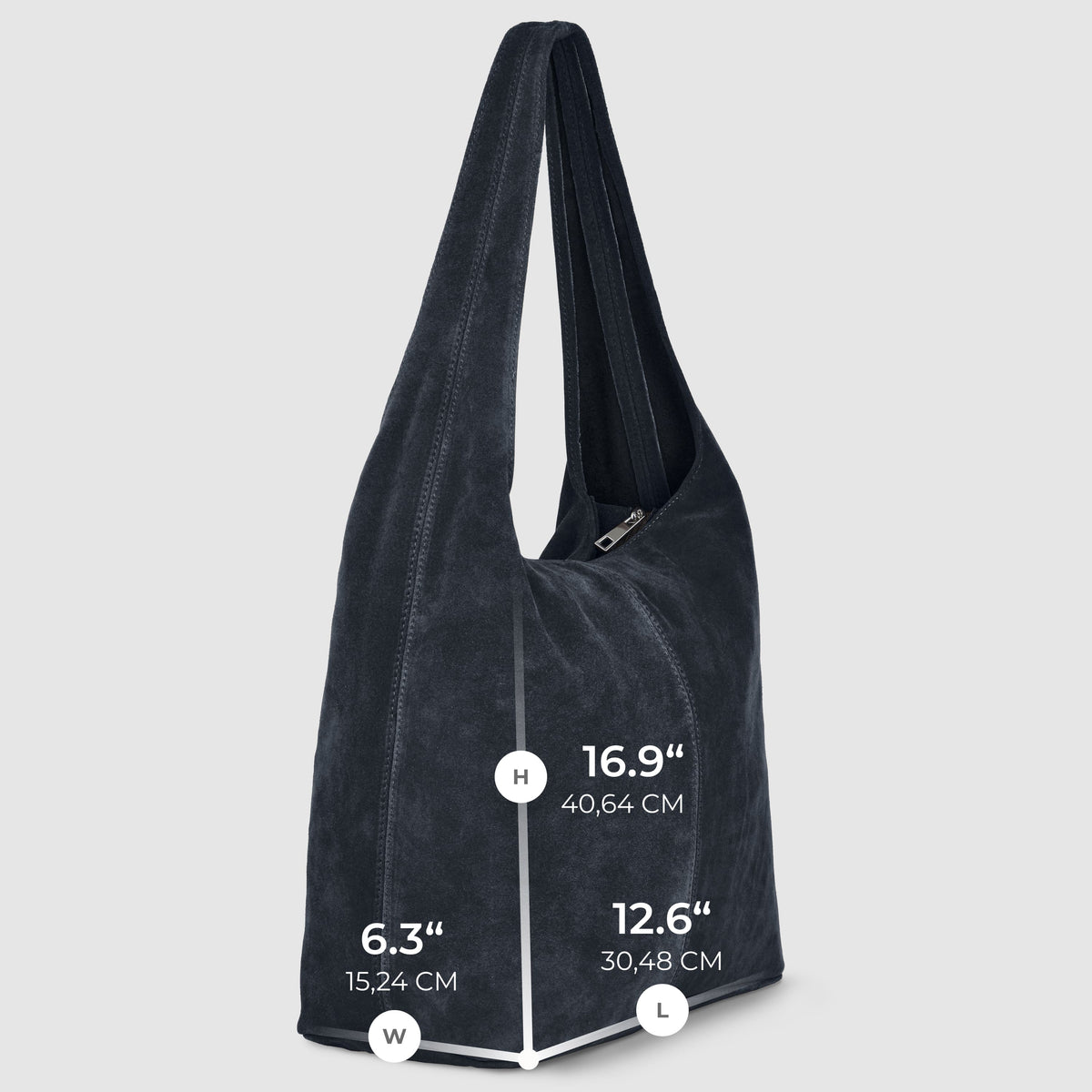 Palermo Italian Suede Hobo Shoulder Bag