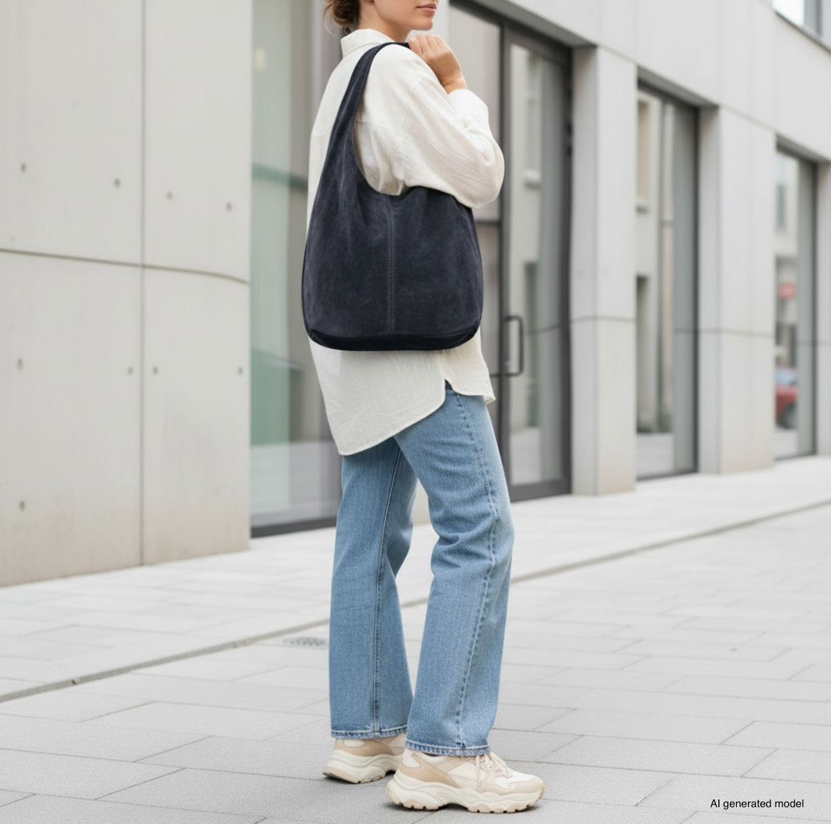 Palermo Italian Suede Hobo Shoulder Bag