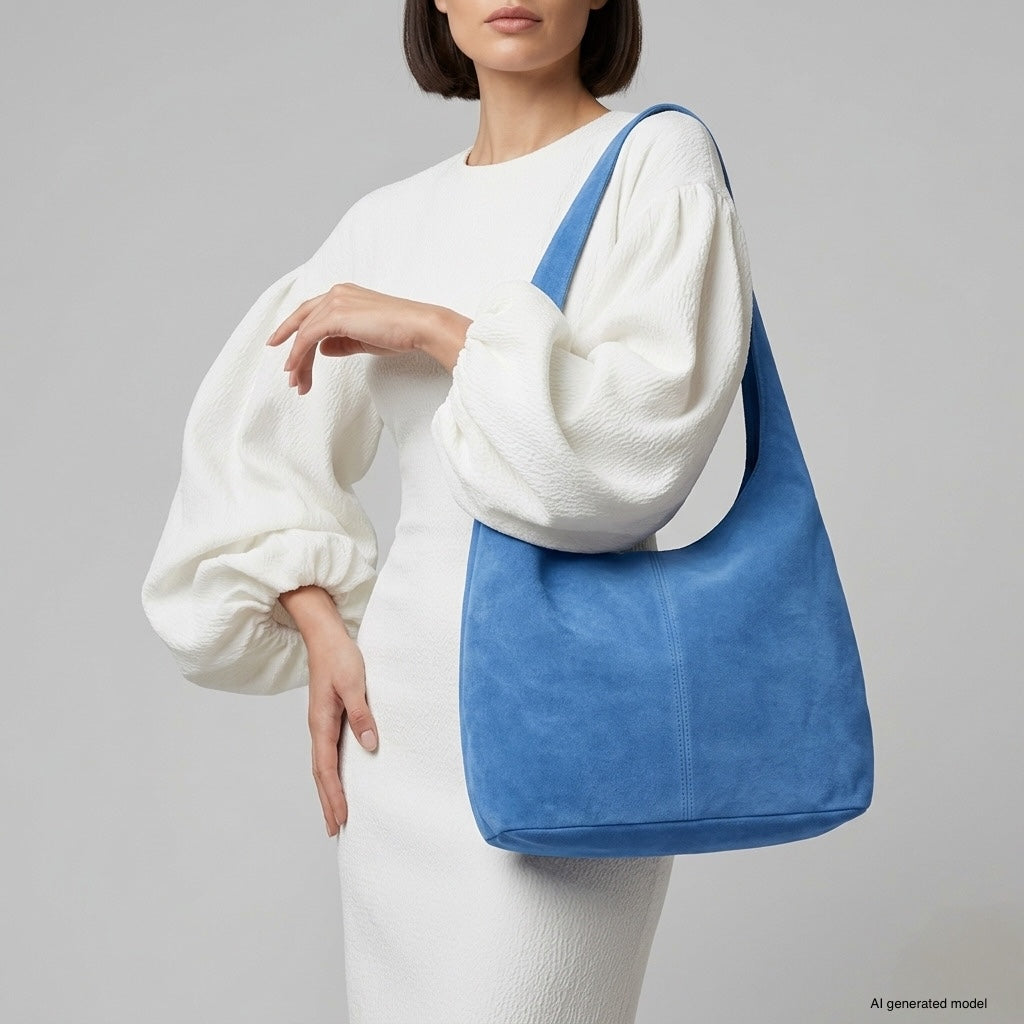 Palermo Italian Suede Hobo Shoulder Bag