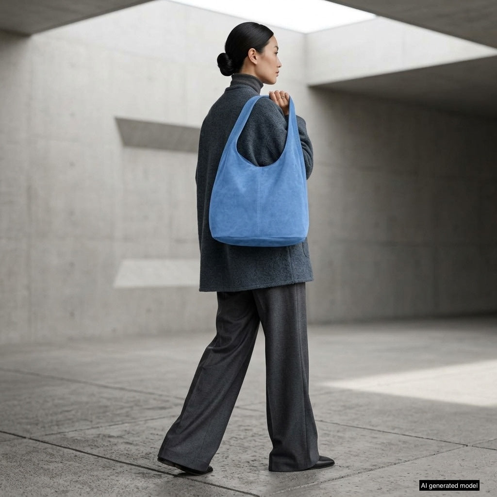 Palermo Italian Suede Hobo Shoulder Bag