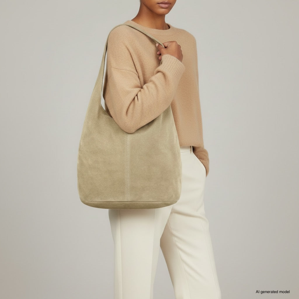 Palermo Italian Suede Hobo Shoulder Bag