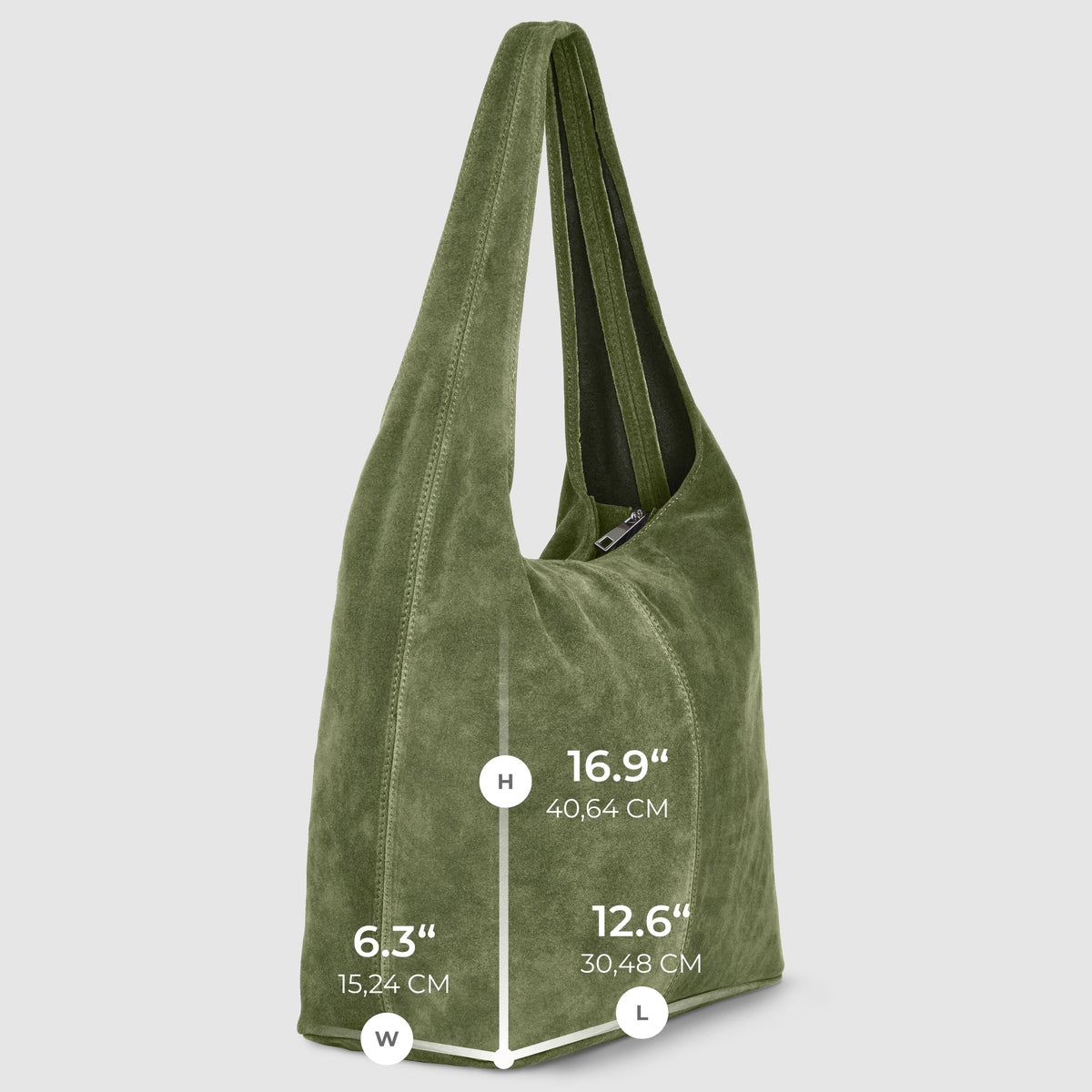 Palermo Italian Suede Hobo Shoulder Bag