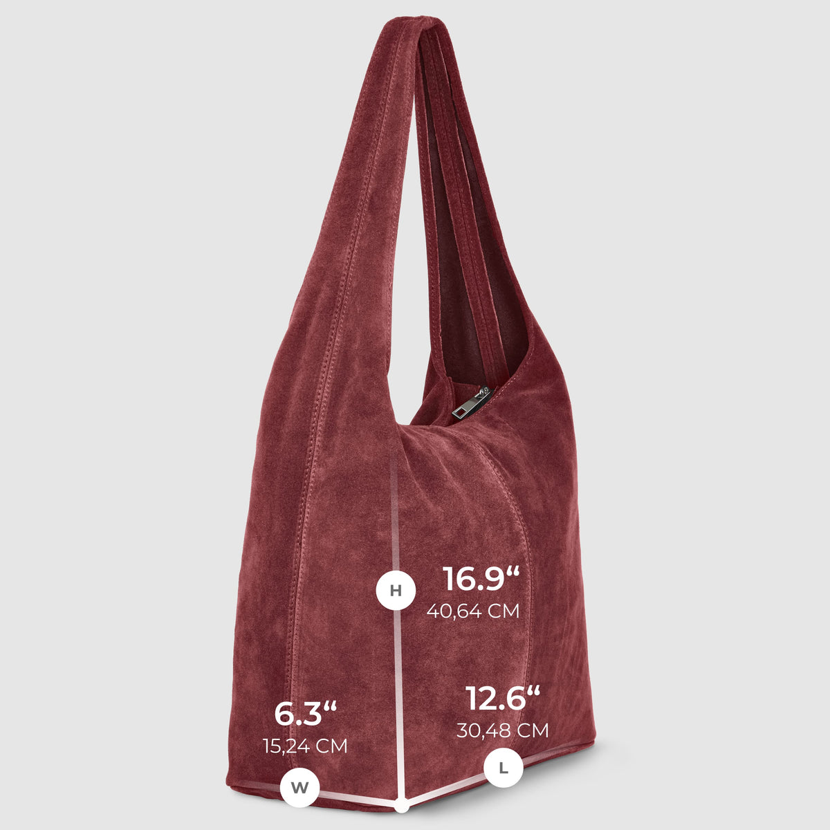 Palermo Italian Suede Hobo Shoulder Bag