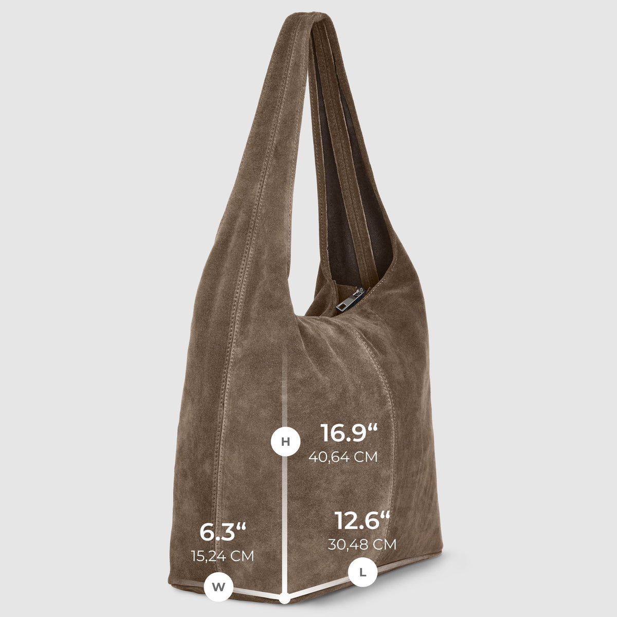 Palermo Italian Suede Hobo Shoulder Bag