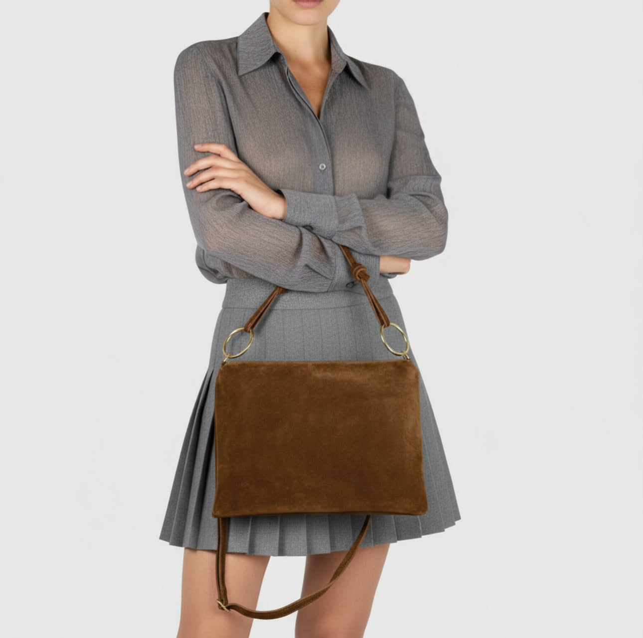 Modena Italian Suede Shoulder Bag