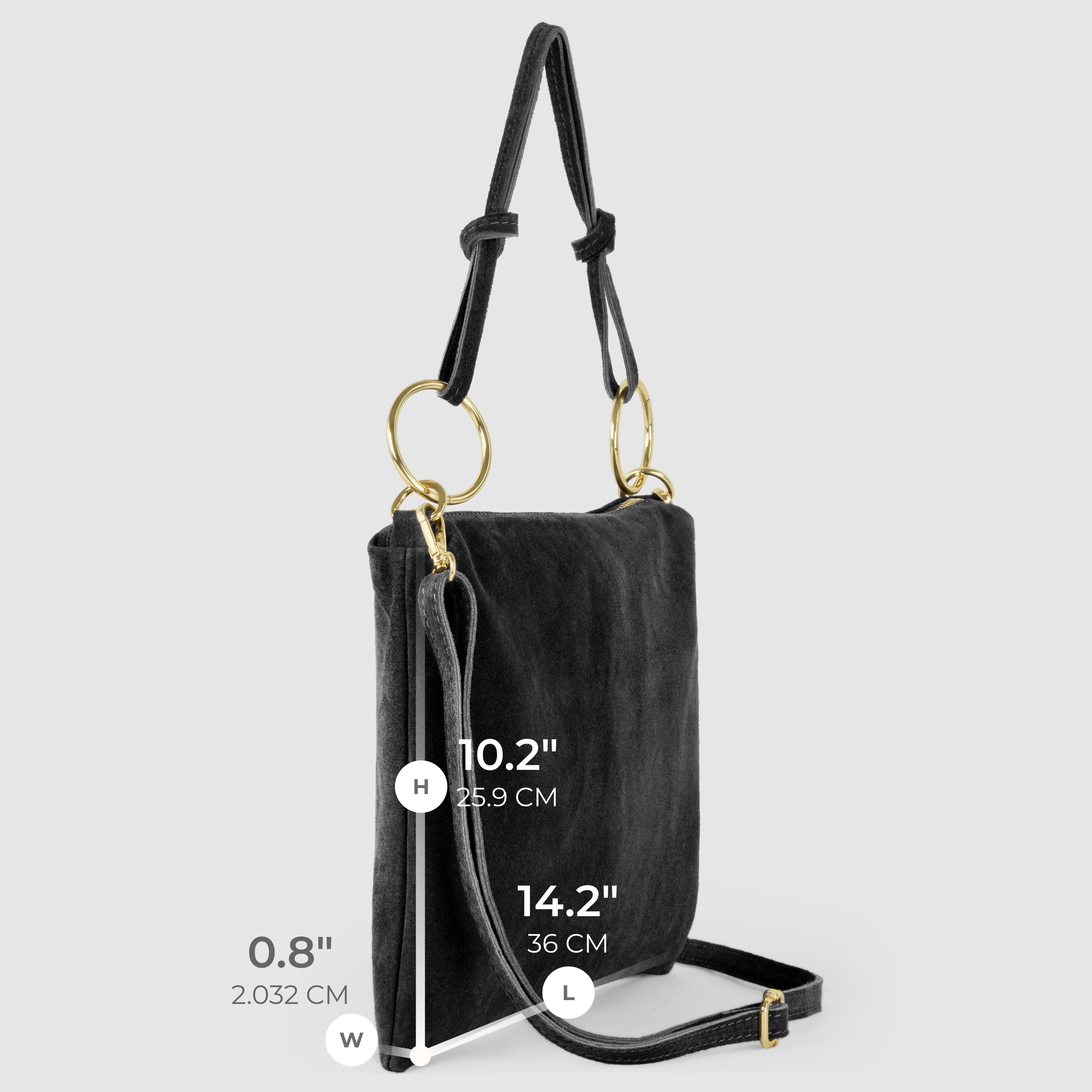 Modena Italian Suede Shoulder Bag