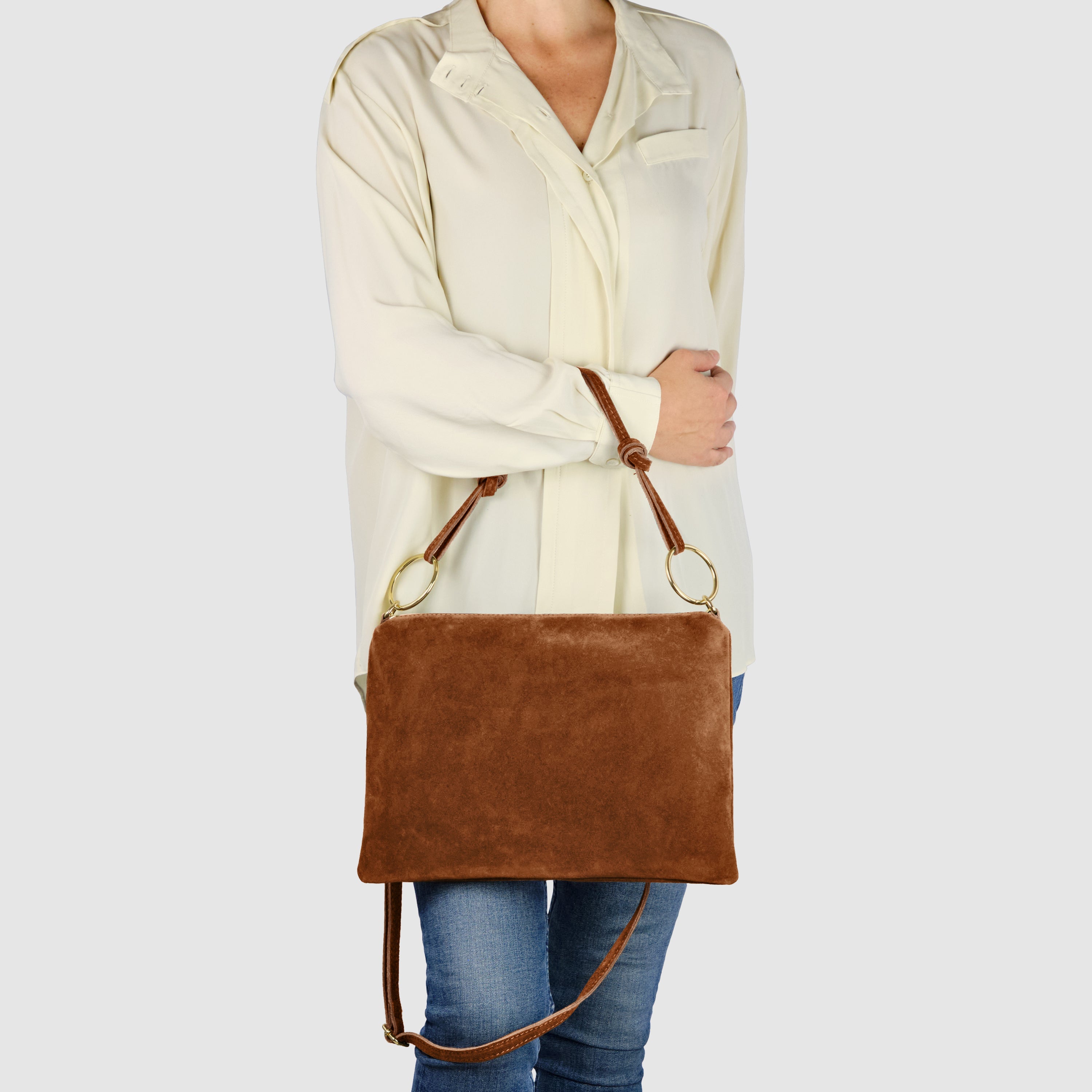 Modena Italian Suede Shoulder Bag