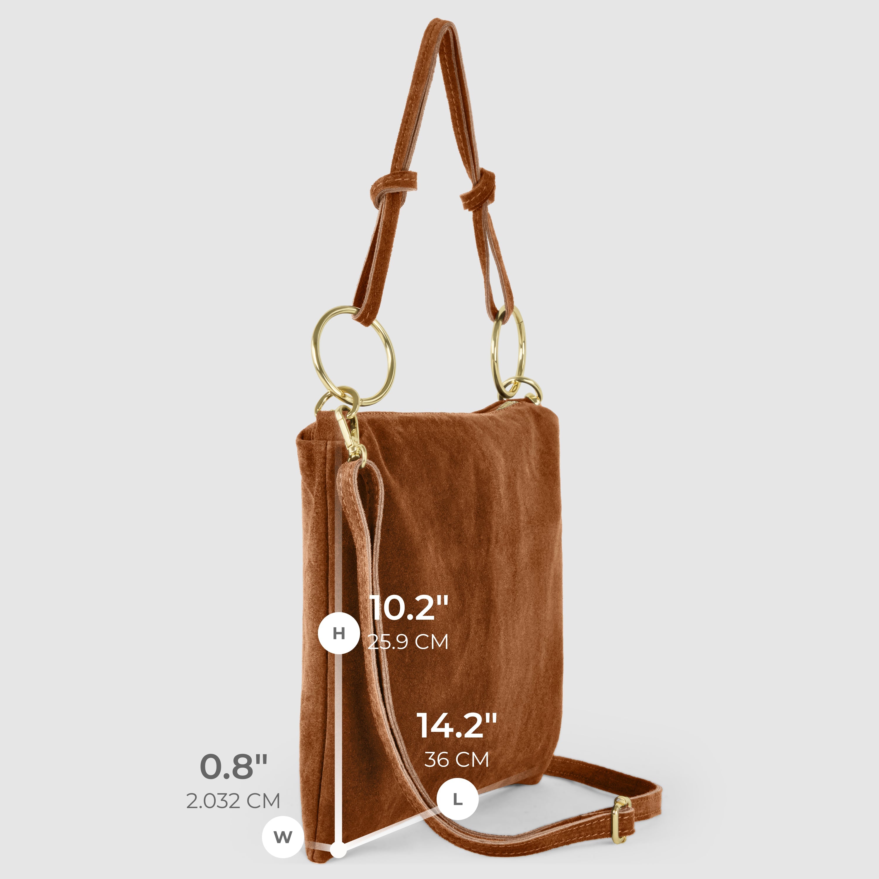 Modena Italian Suede Shoulder Bag