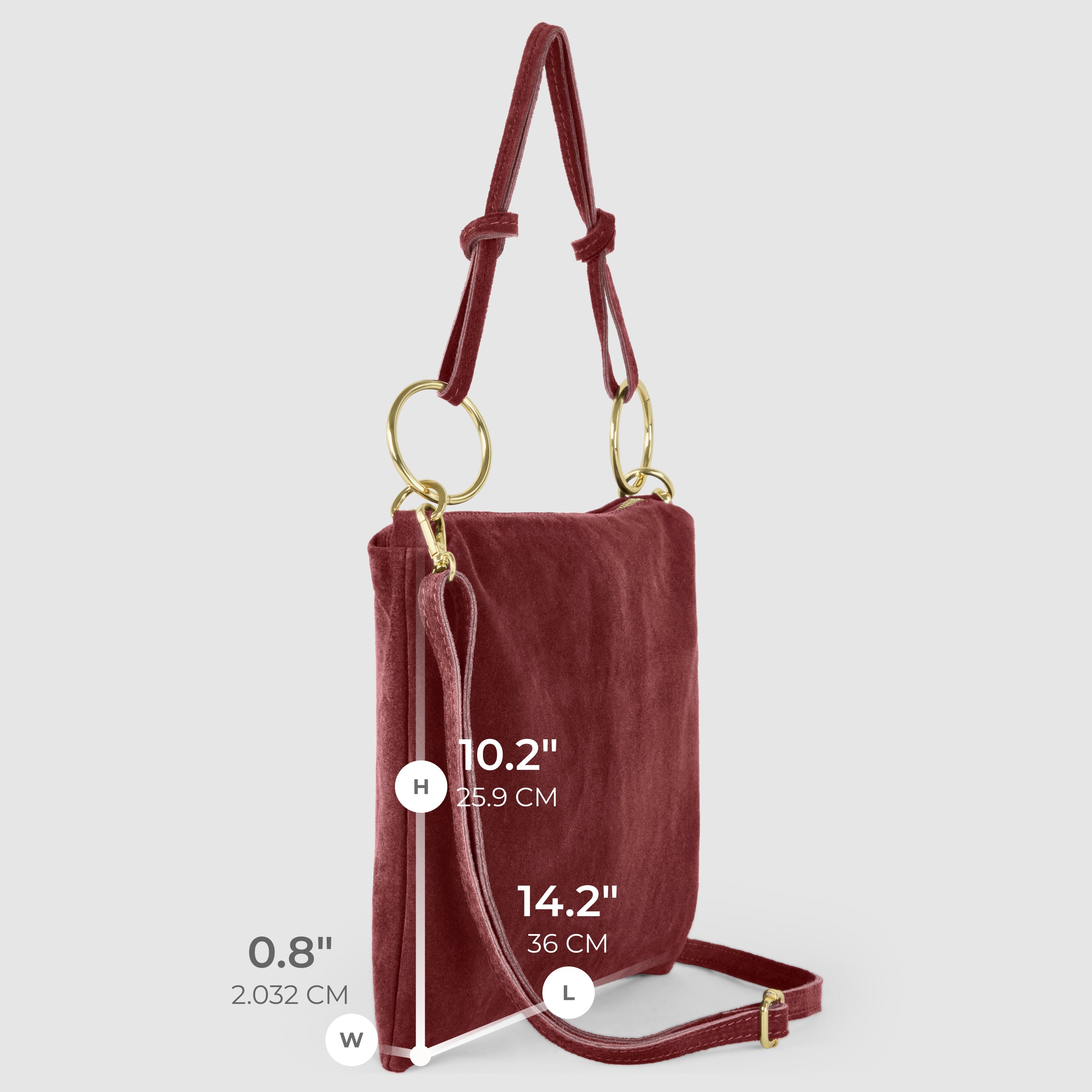 Modena Italian Suede Shoulder Bag