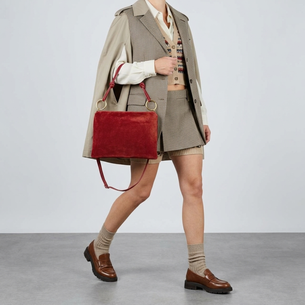 Modena Italian Suede Shoulder Bag