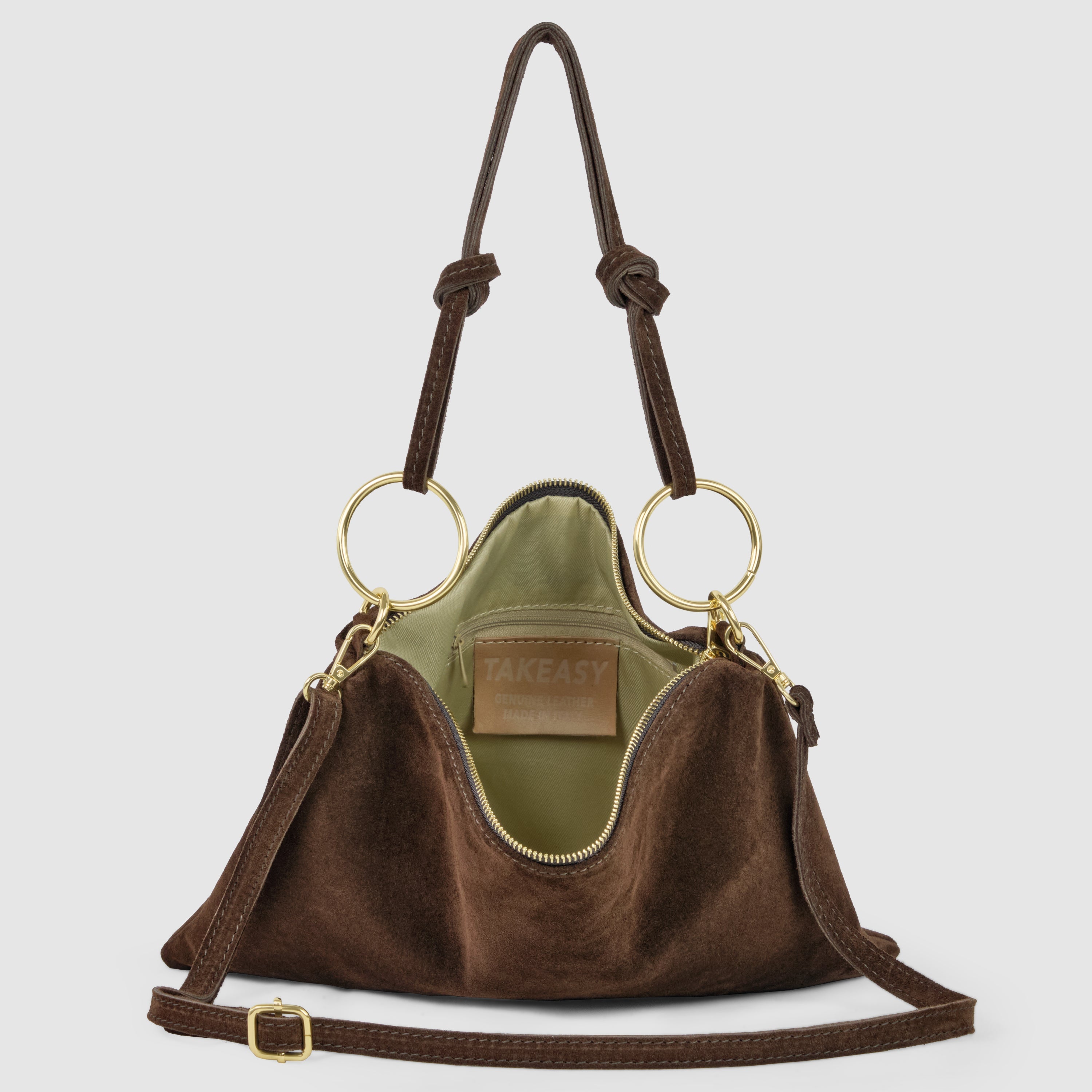 Modena Italian Suede Shoulder Bag