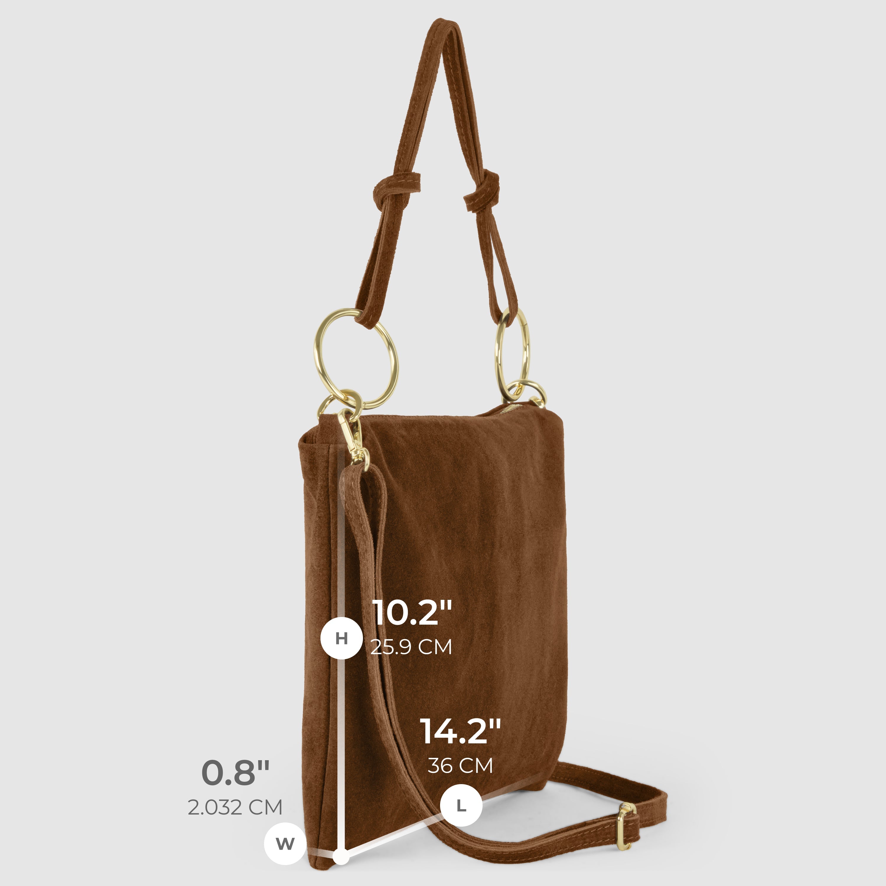 Modena Italian Suede Shoulder Bag