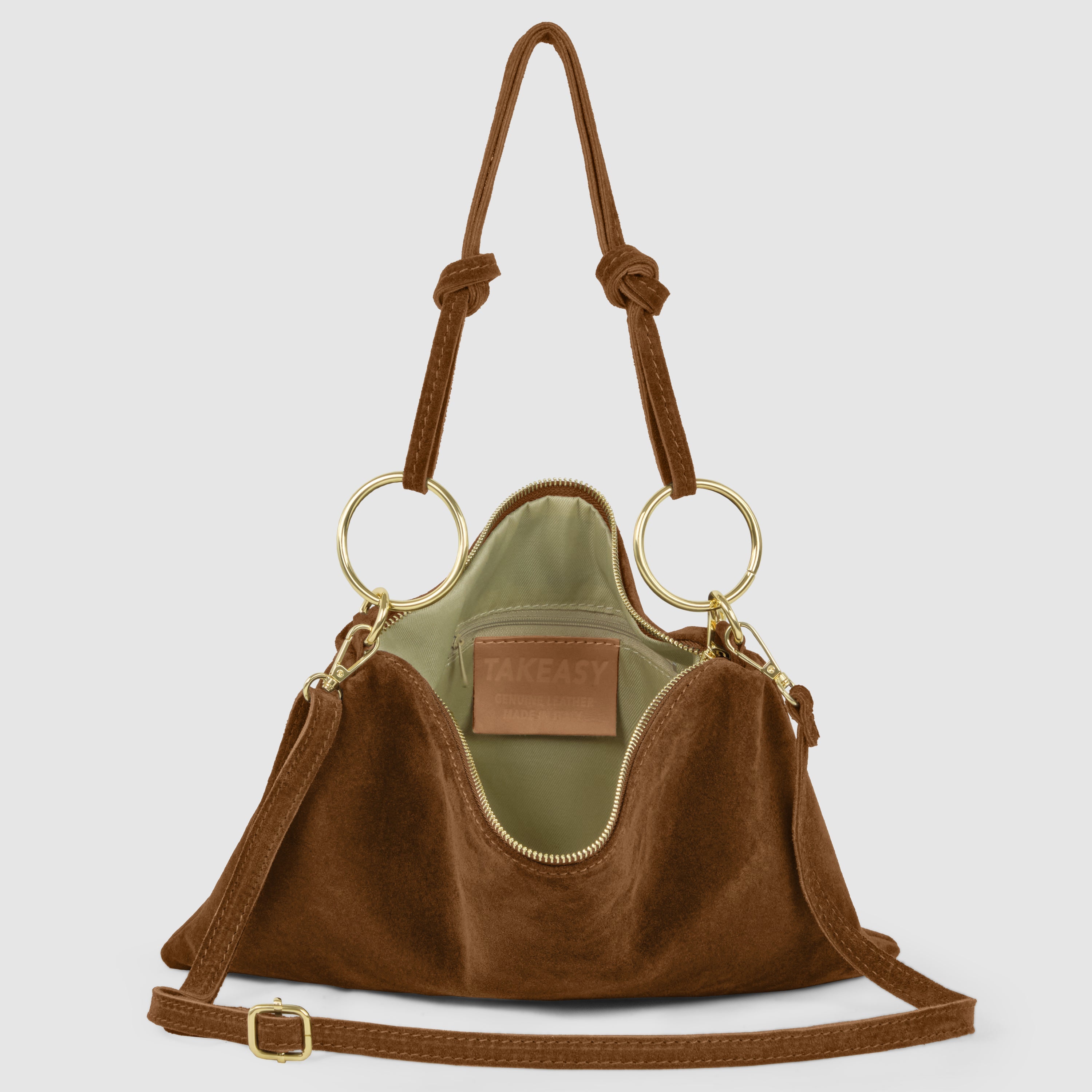 Modena Italian Suede Shoulder Bag