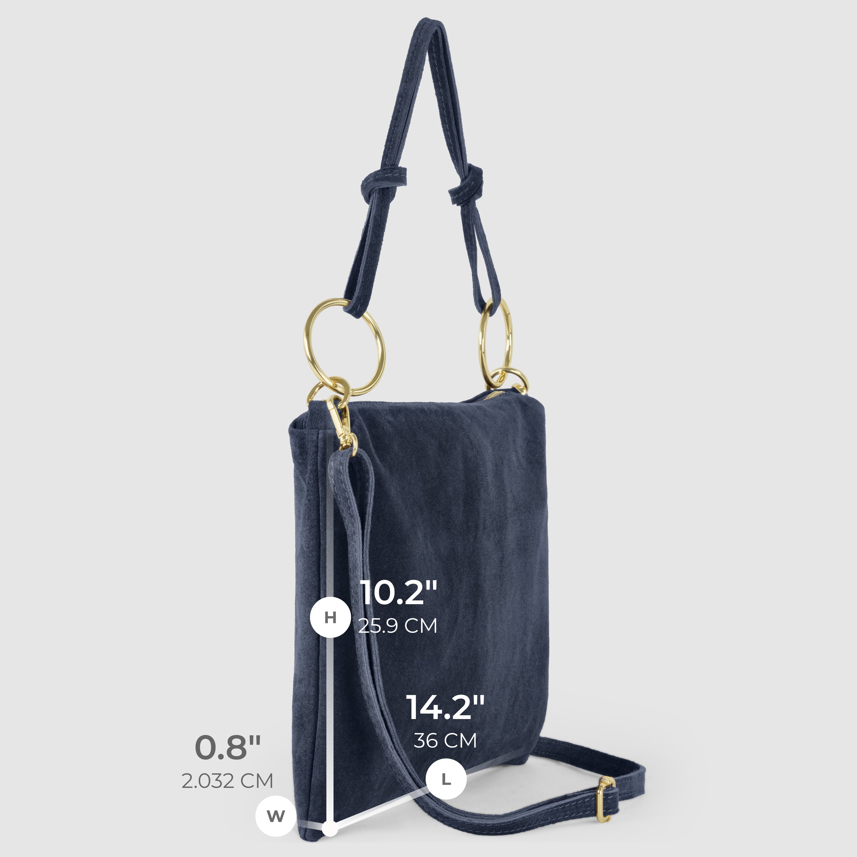 Modena Italian Suede Shoulder Bag