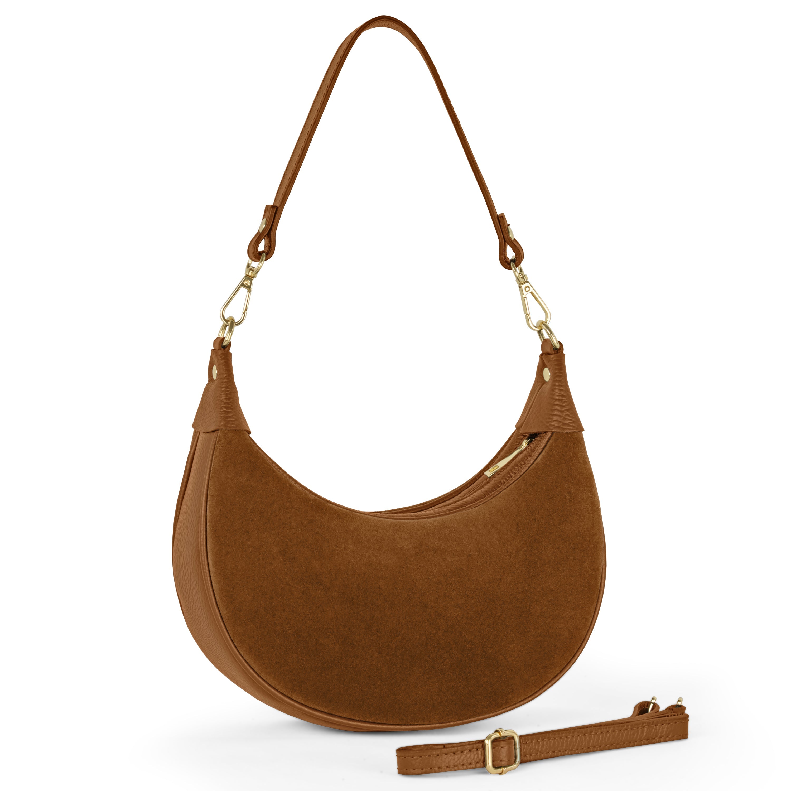 Arezzo Italian Suede & Leather Shoulder Bag