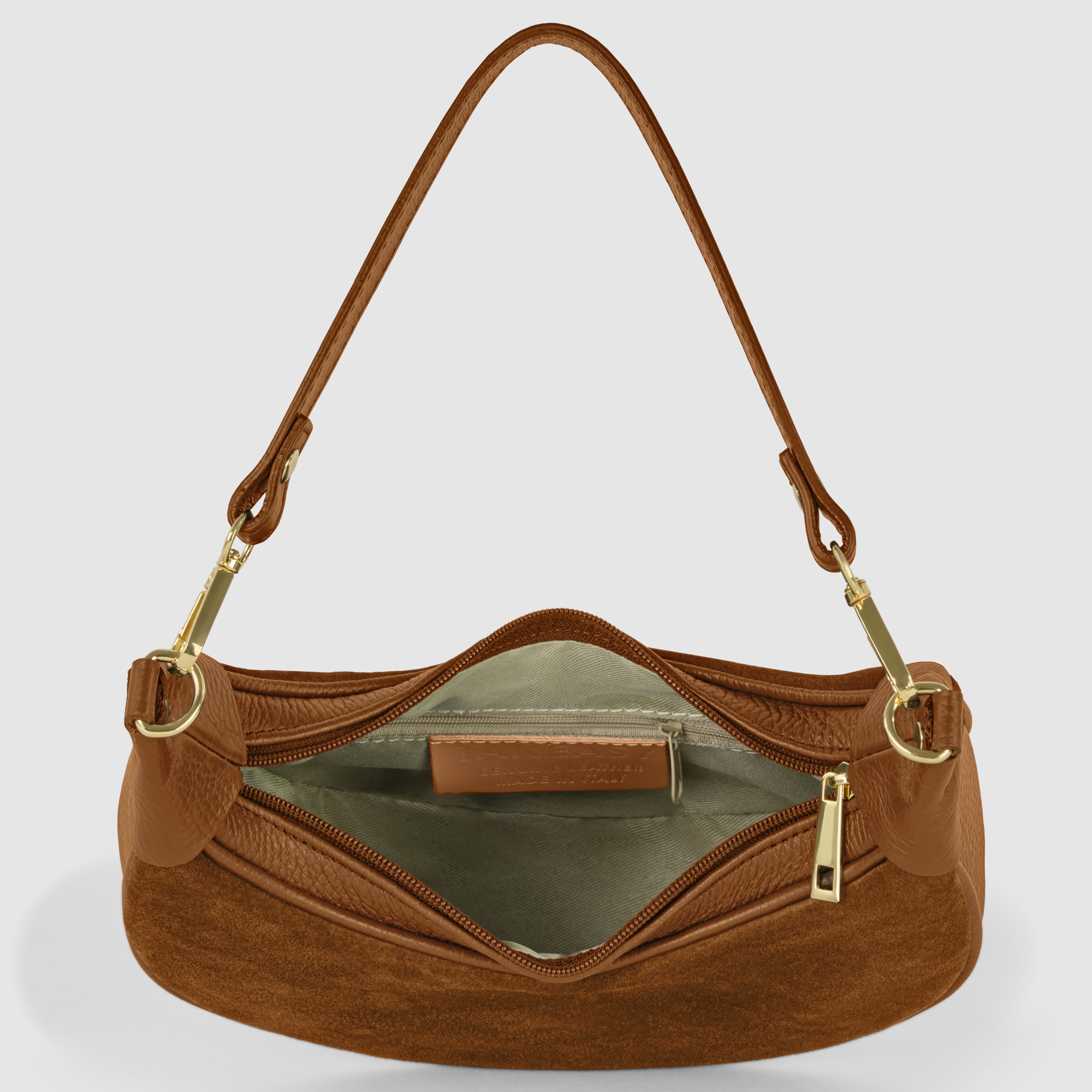 Arezzo Italian Suede & Leather Shoulder Bag