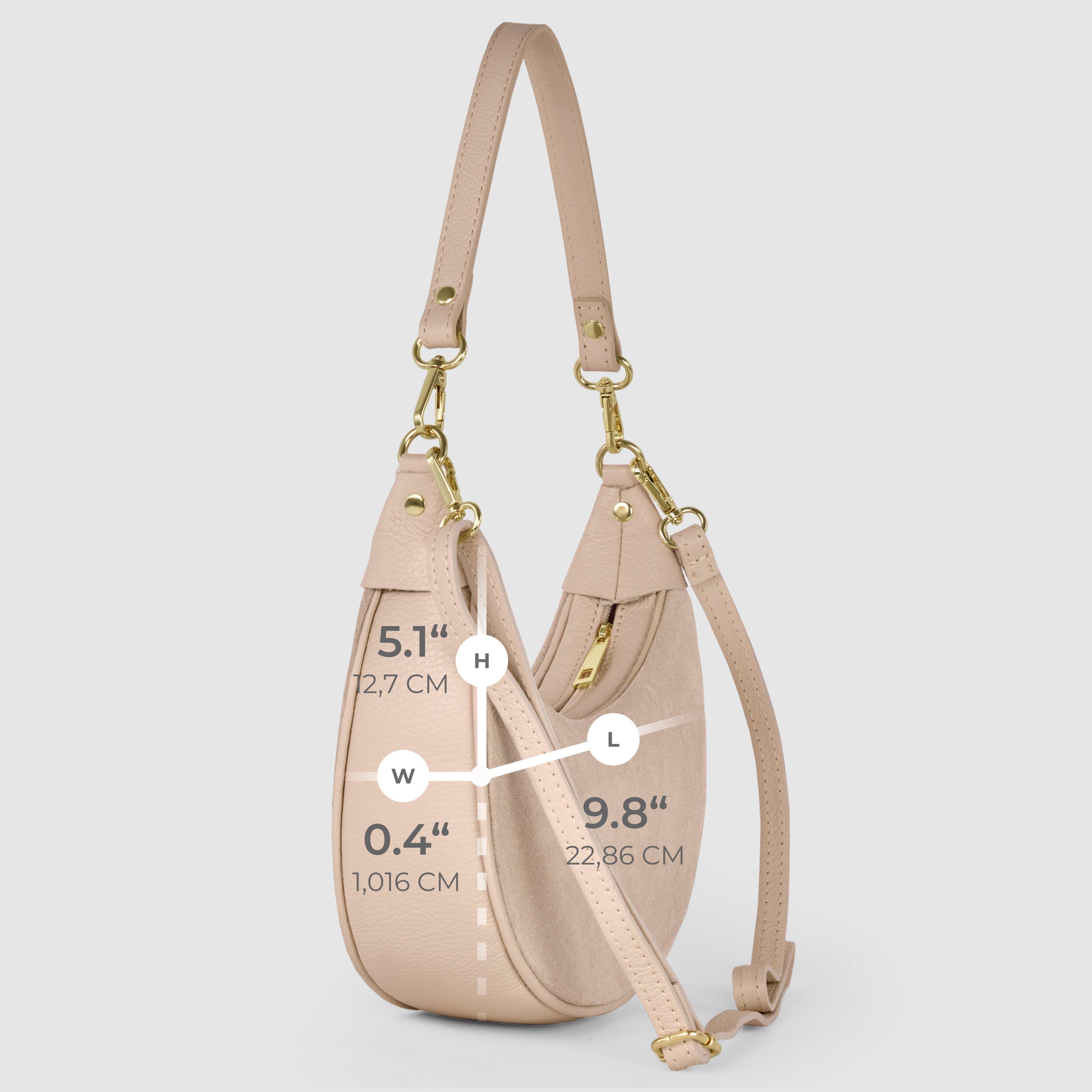 Arezzo Italian Suede & Leather Shoulder Bag