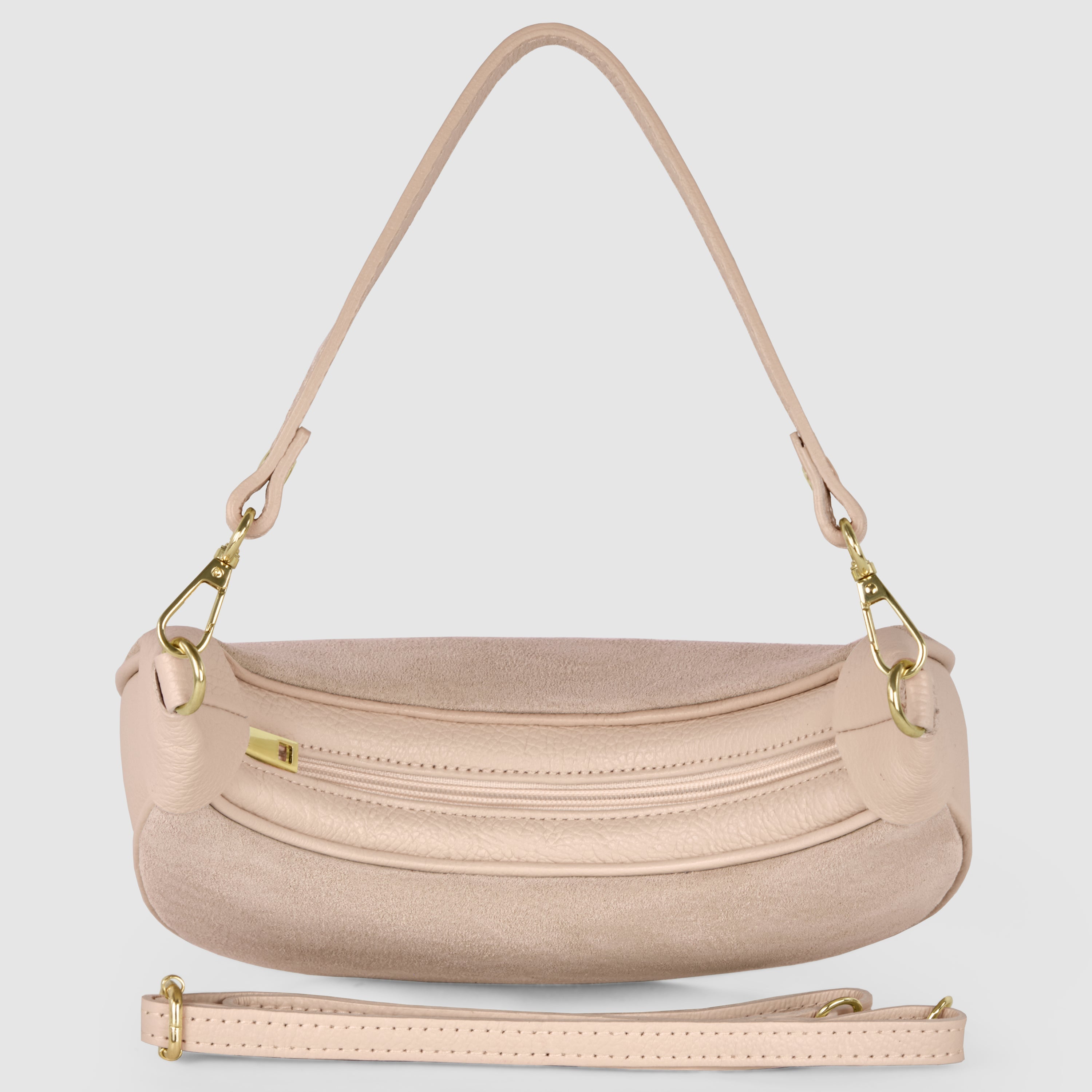 Arezzo Italian Suede & Leather Shoulder Bag