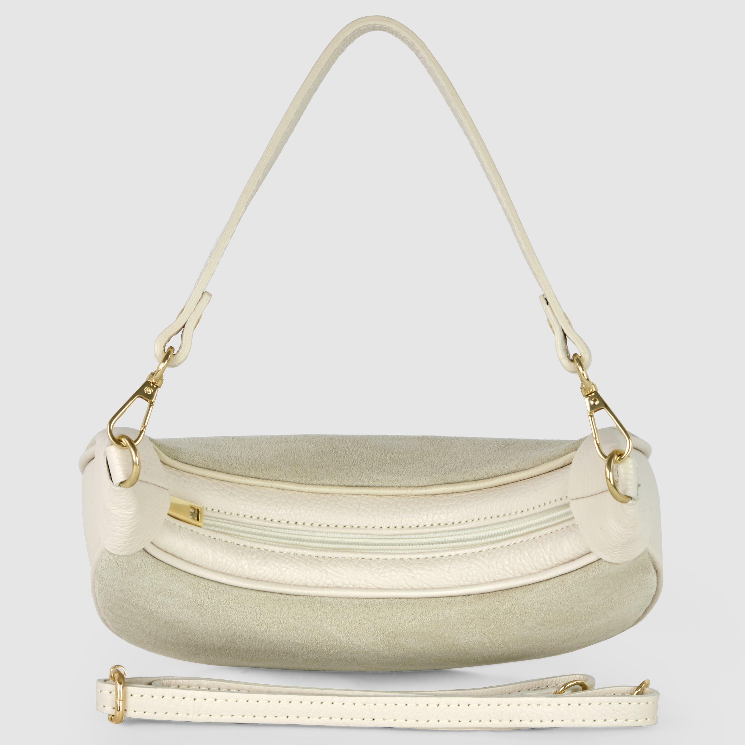 Arezzo Italian Suede & Leather Shoulder Bag