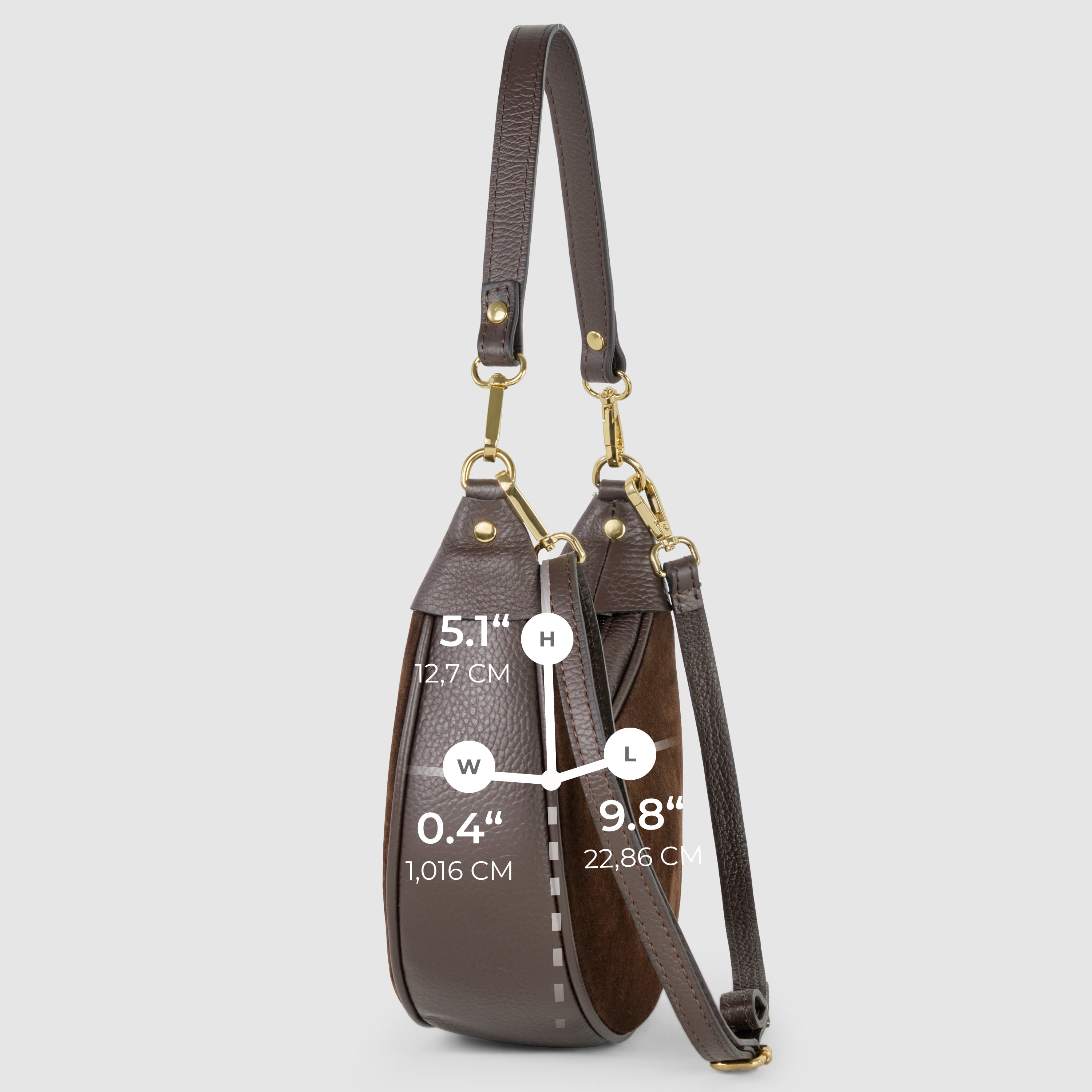 Arezzo Italian Suede & Leather Shoulder Bag